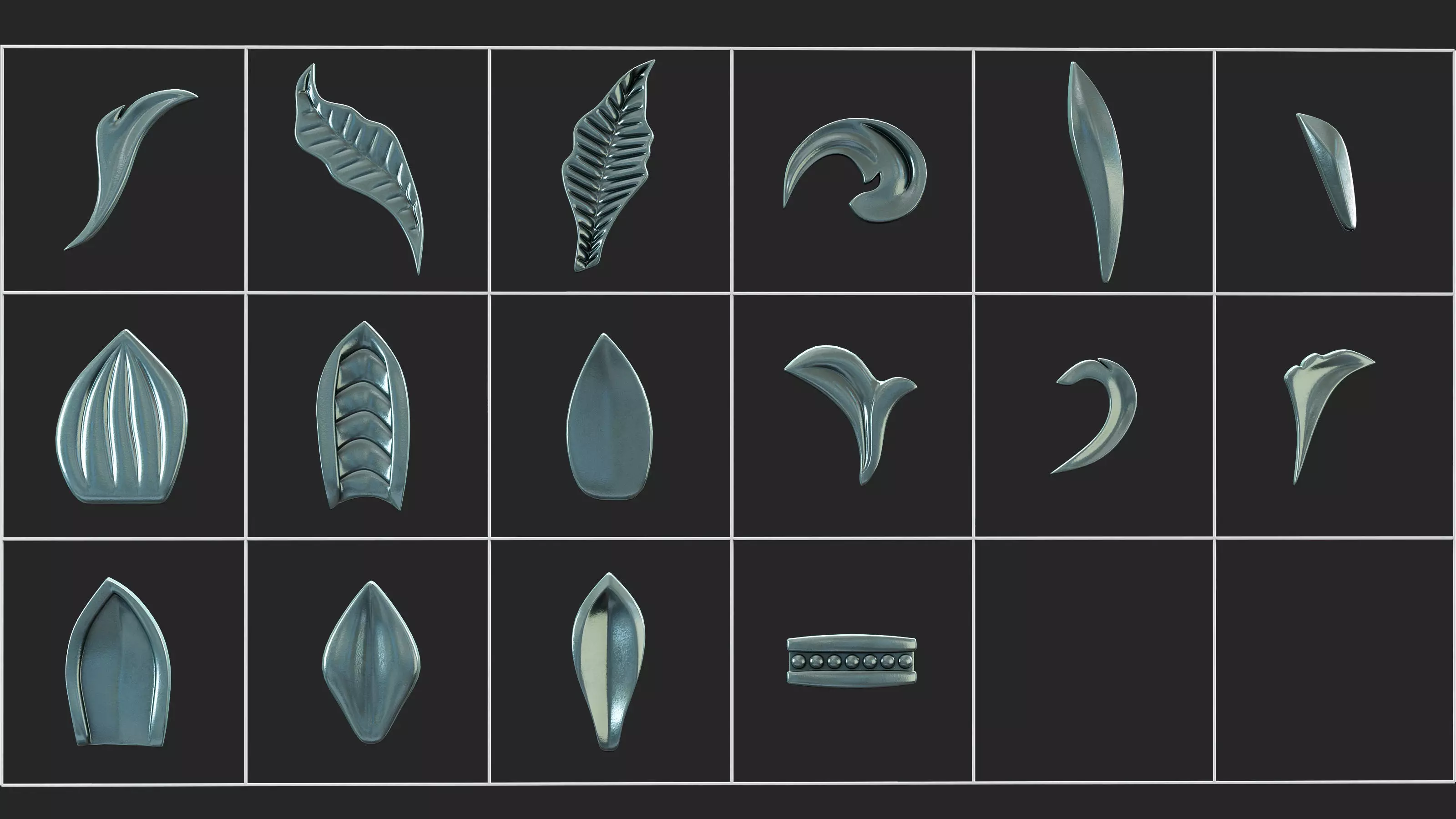 1582 Ornament Kitbash Bundle 120 New 3D Assets 3D Model Low-poly 3D model_15