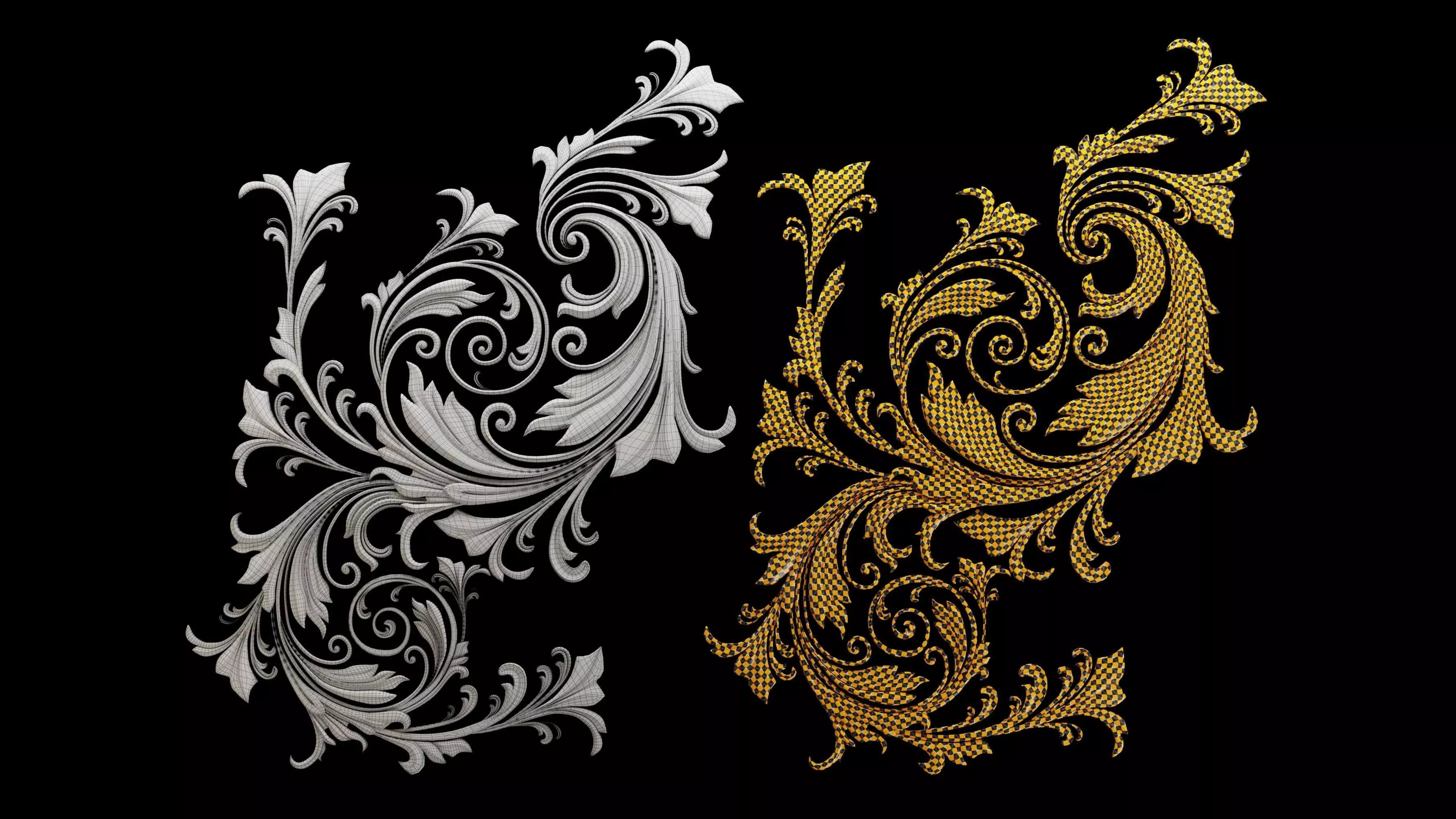 1582 Ornament Kitbash Bundle 120 New 3D Assets 3D Model Low-poly 3D model_22