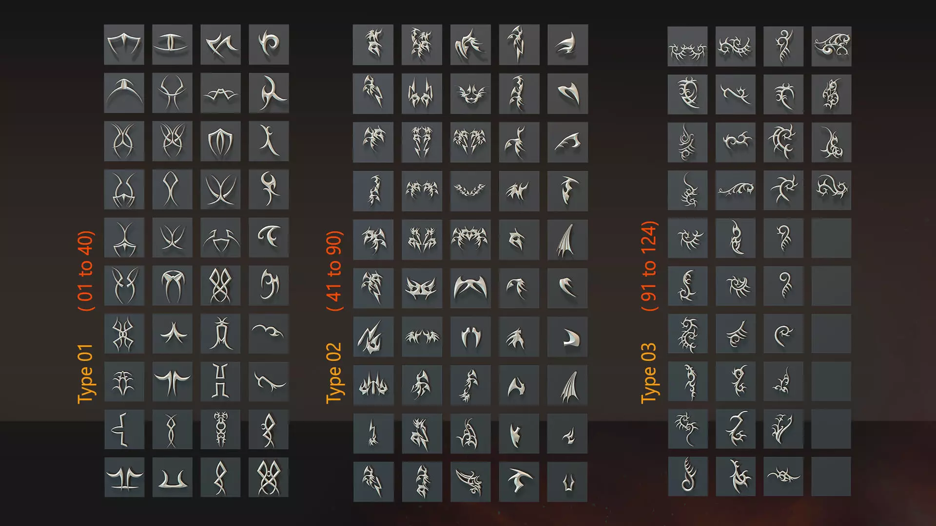 1582 Ornament Kitbash Bundle 120 New 3D Assets 3D Model Low-poly 3D model_8