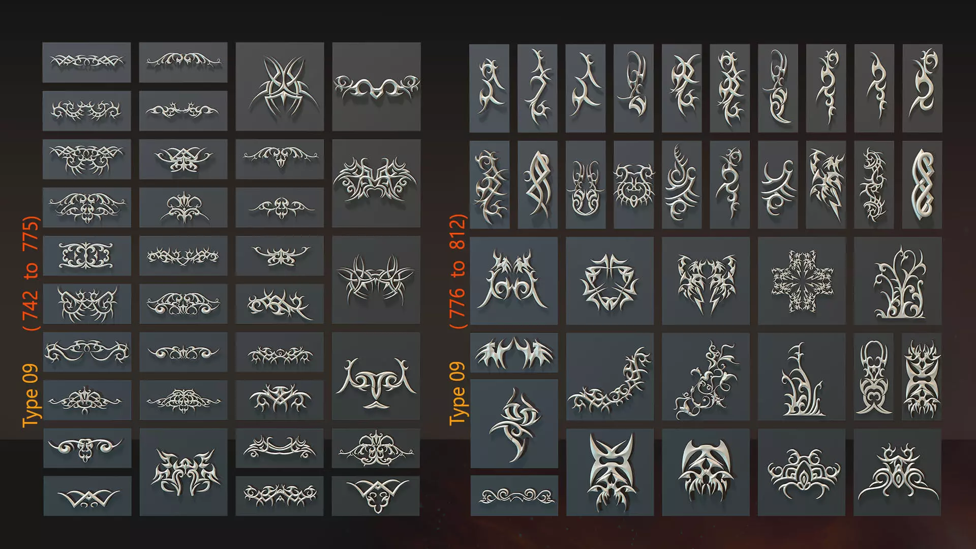 1582 Ornament Kitbash Bundle 120 New 3D Assets 3D Model Low-poly 3D model_14