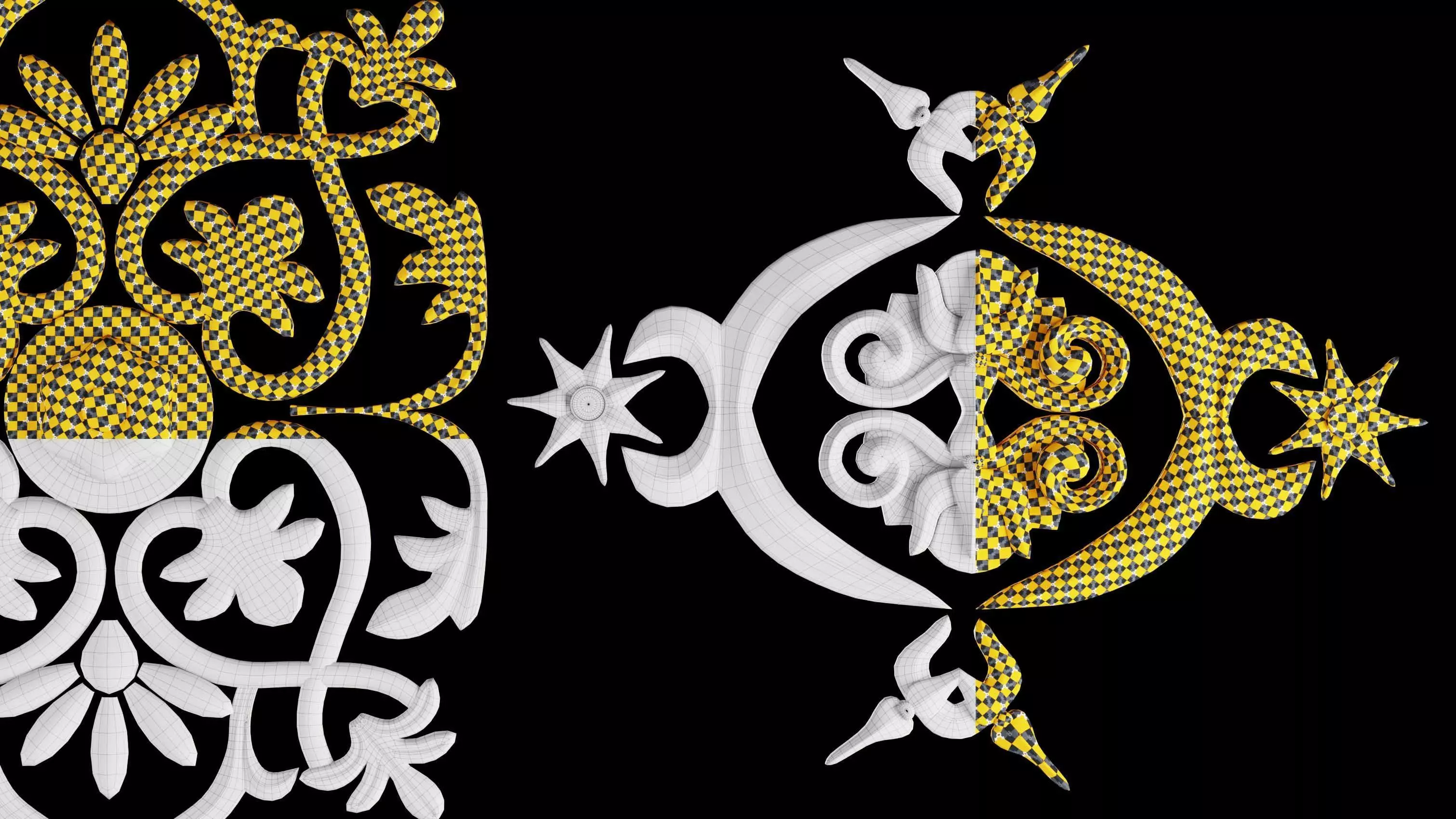 1582 Ornament Kitbash Bundle 120 New 3D Assets 3D Model Low-poly 3D model_19