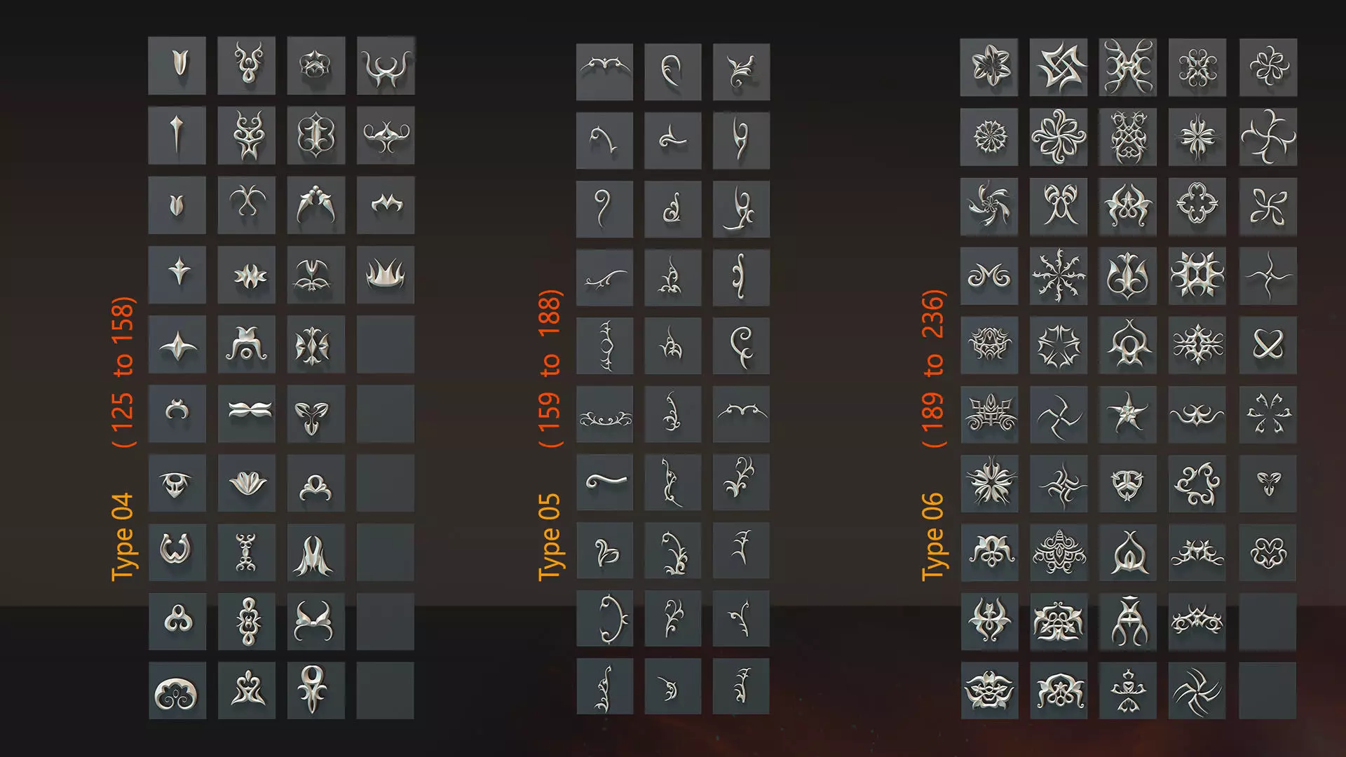 1582 Ornament Kitbash Bundle 120 New 3D Assets 3D Model Low-poly 3D model_9