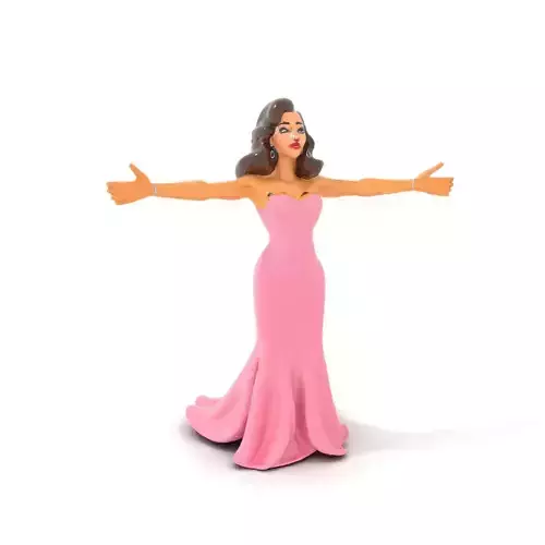 Elegant Evening Gown Model Pack Low-poly 3D model