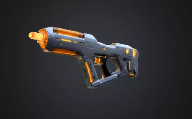 Futuristic Blaster Plasma Gun Low-poly 3D model_1