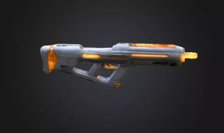Futuristic Blaster Plasma Gun Low-poly 3D model_3