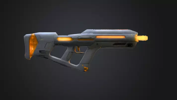 Futuristic Blaster Plasma Gun Low-poly 3D model_2