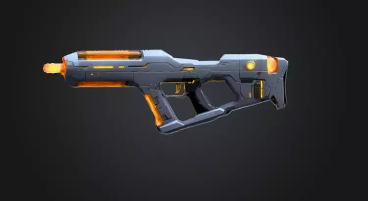 Futuristic Blaster Plasma Gun Low-poly 3D model_0
