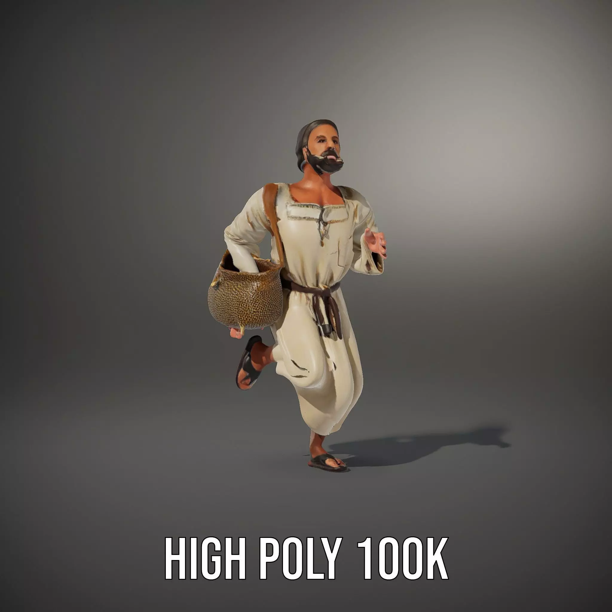 Ancient Traveler Character Model Pack with Traditional Garb Low-poly 3D model_34