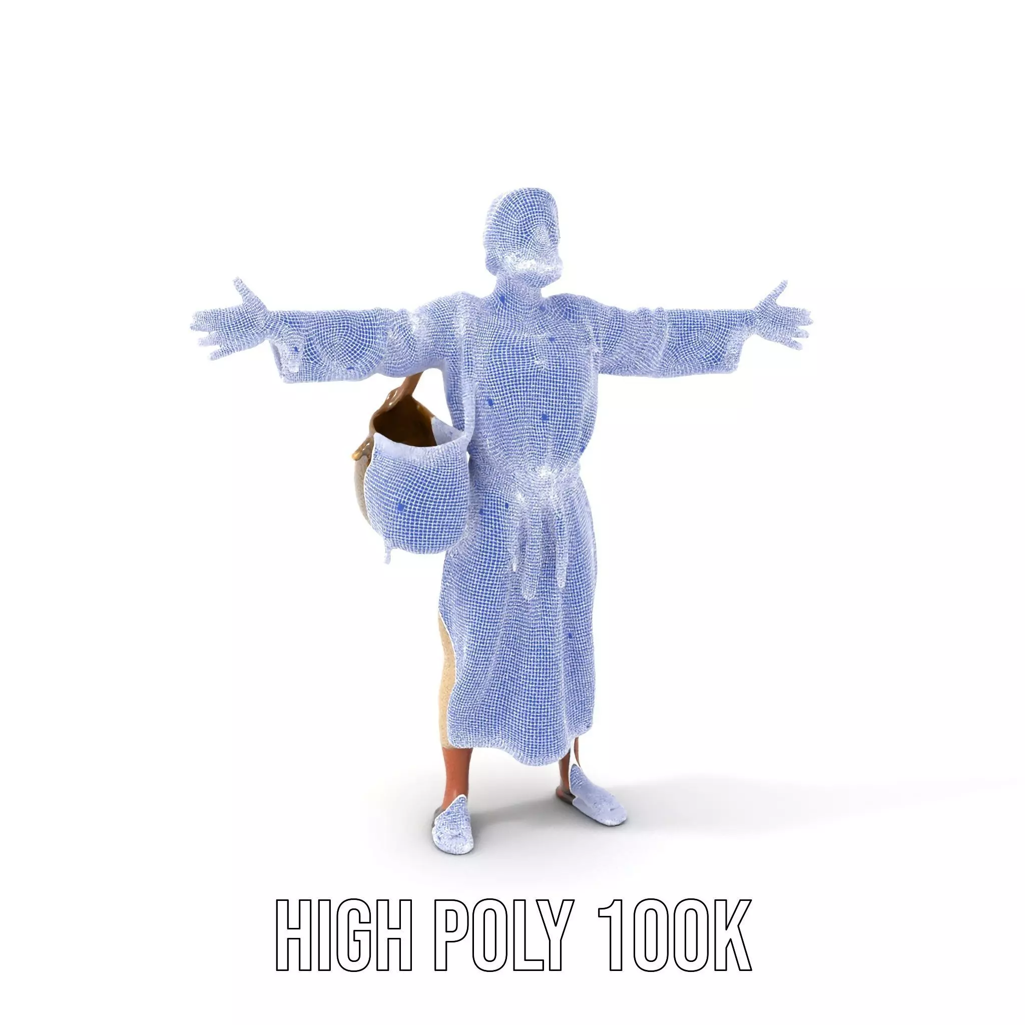 Ancient Traveler Character Model Pack with Traditional Garb Low-poly 3D model_4