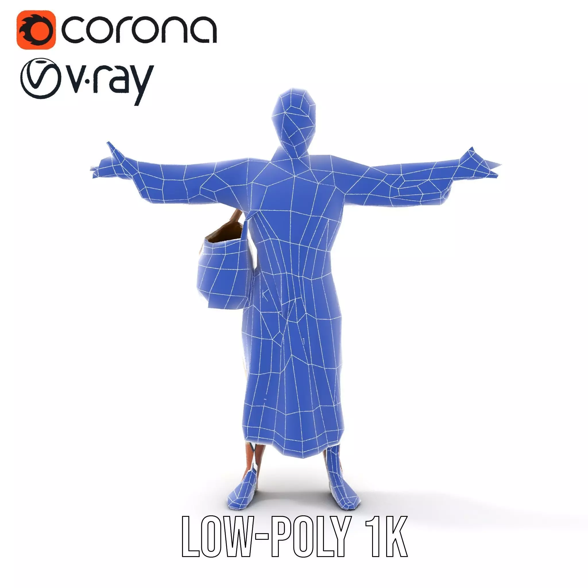 Ancient Traveler Character Model Pack with Traditional Garb Low-poly 3D model_27