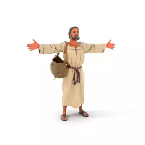 Ancient Traveler Character Model Pack with Traditional Garb Low-poly 3D model