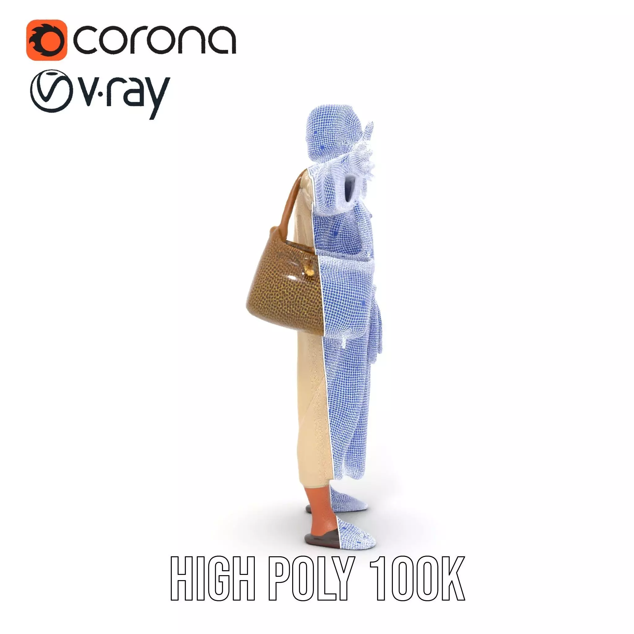 Ancient Traveler Character Model Pack with Traditional Garb Low-poly 3D model_28