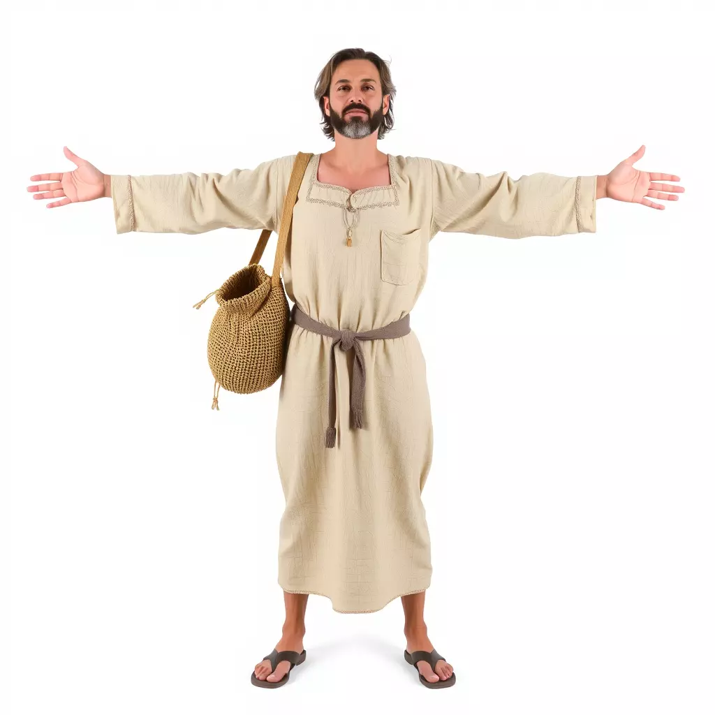 Ancient Traveler Character Model Pack with Traditional Garb Low-poly 3D model_2