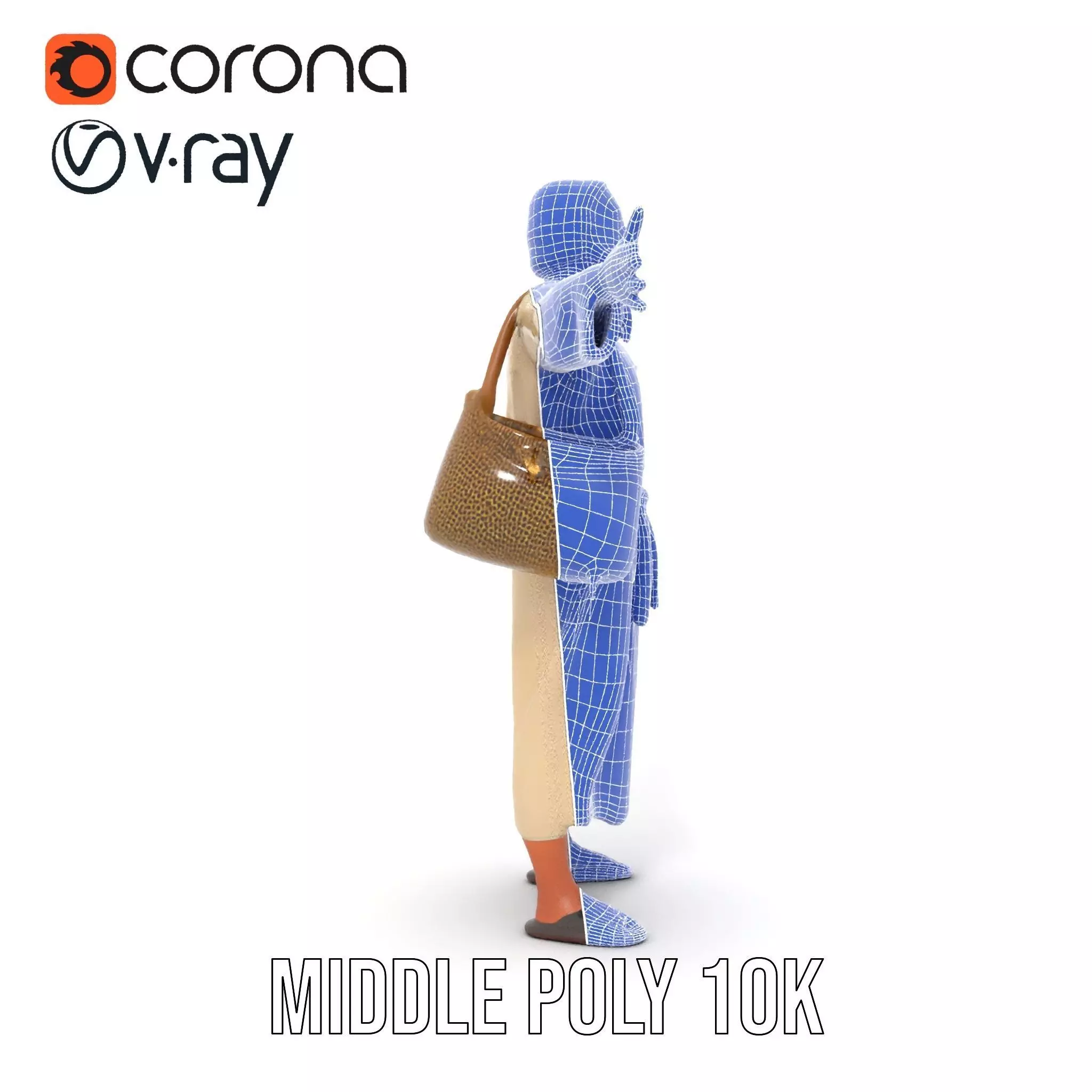 Ancient Traveler Character Model Pack with Traditional Garb Low-poly 3D model_16