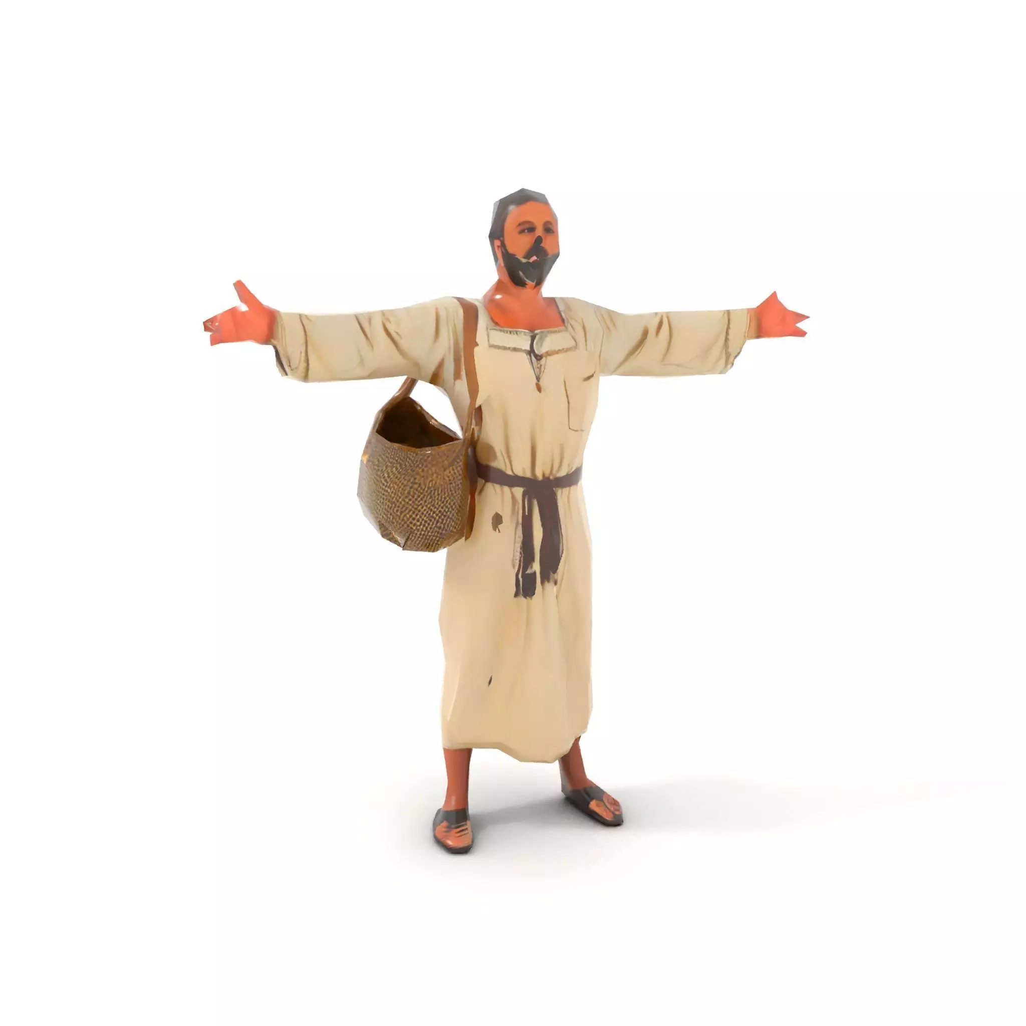 Ancient Traveler Character Model Pack with Traditional Garb Low-poly 3D model_7