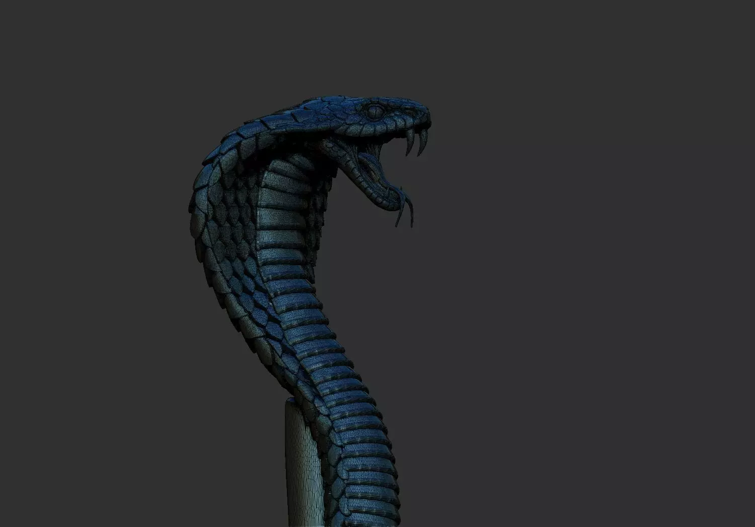 Snake Cobra Head Stick Walking Cane 3D Printable Model 3D print model_7