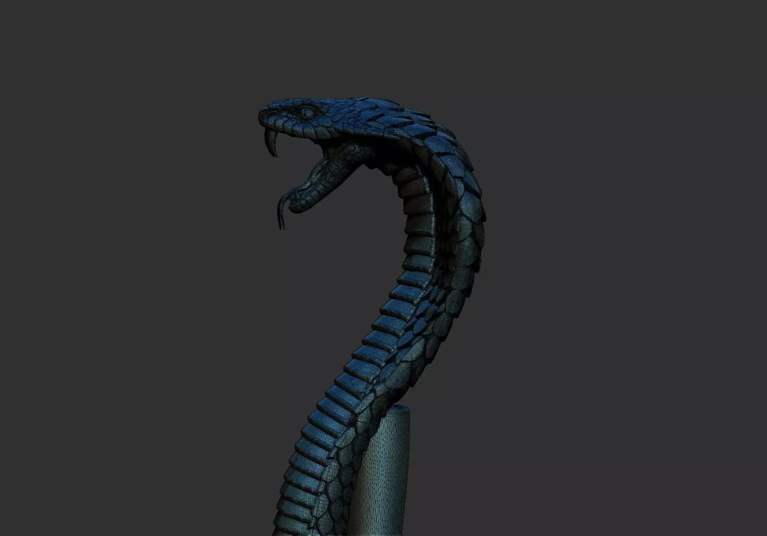 Snake Cobra Head Stick Walking Cane 3D Printable Model 3D print model_8