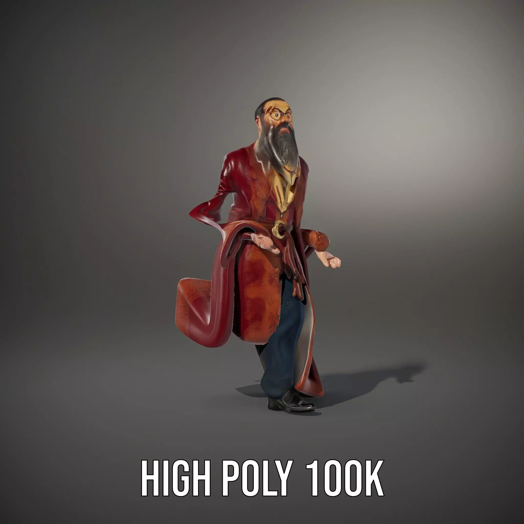 Wizard Character Model Pack with Detailed Robe and Accessories Low-poly 3D model_35