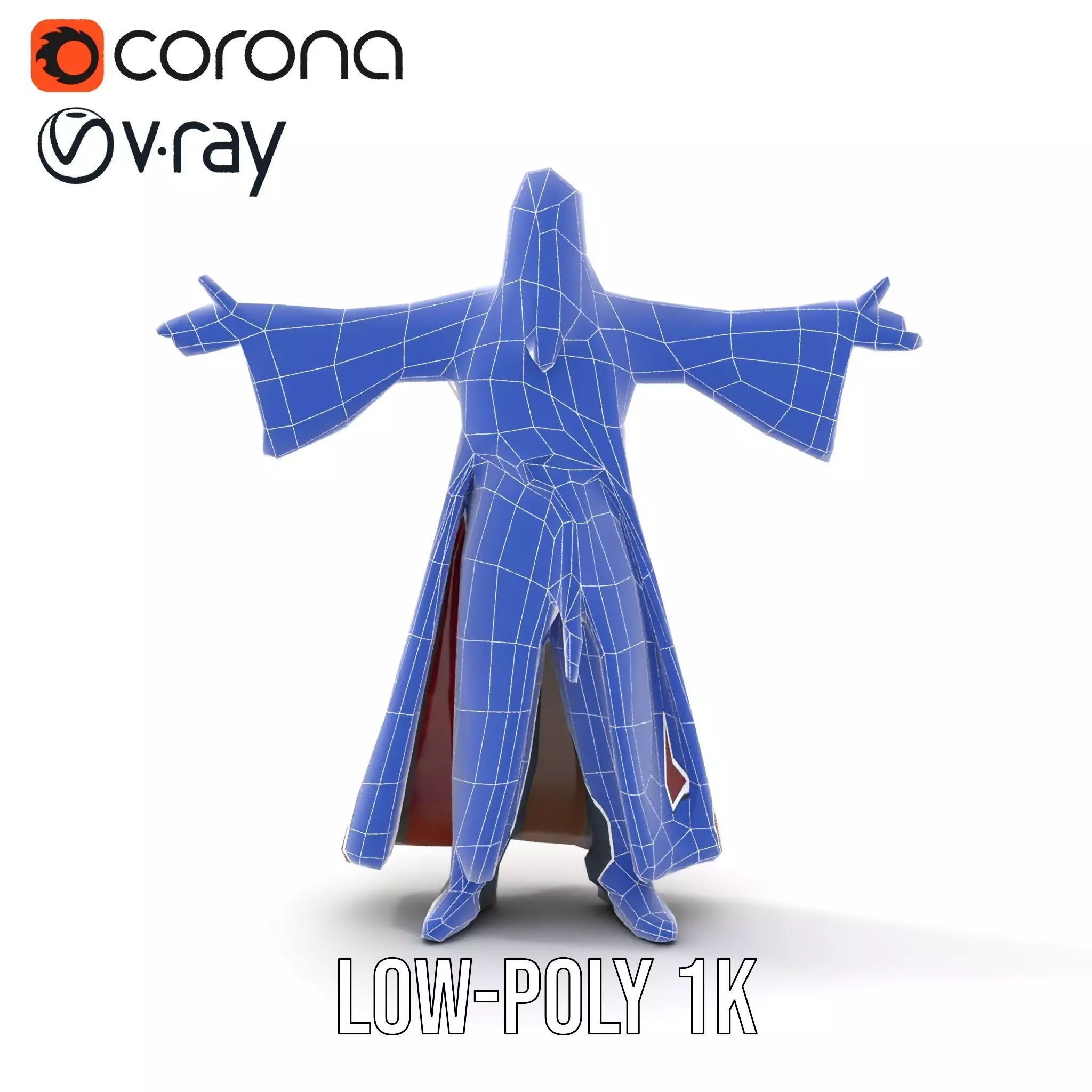 Wizard Character Model Pack with Detailed Robe and Accessories Low-poly 3D model_20