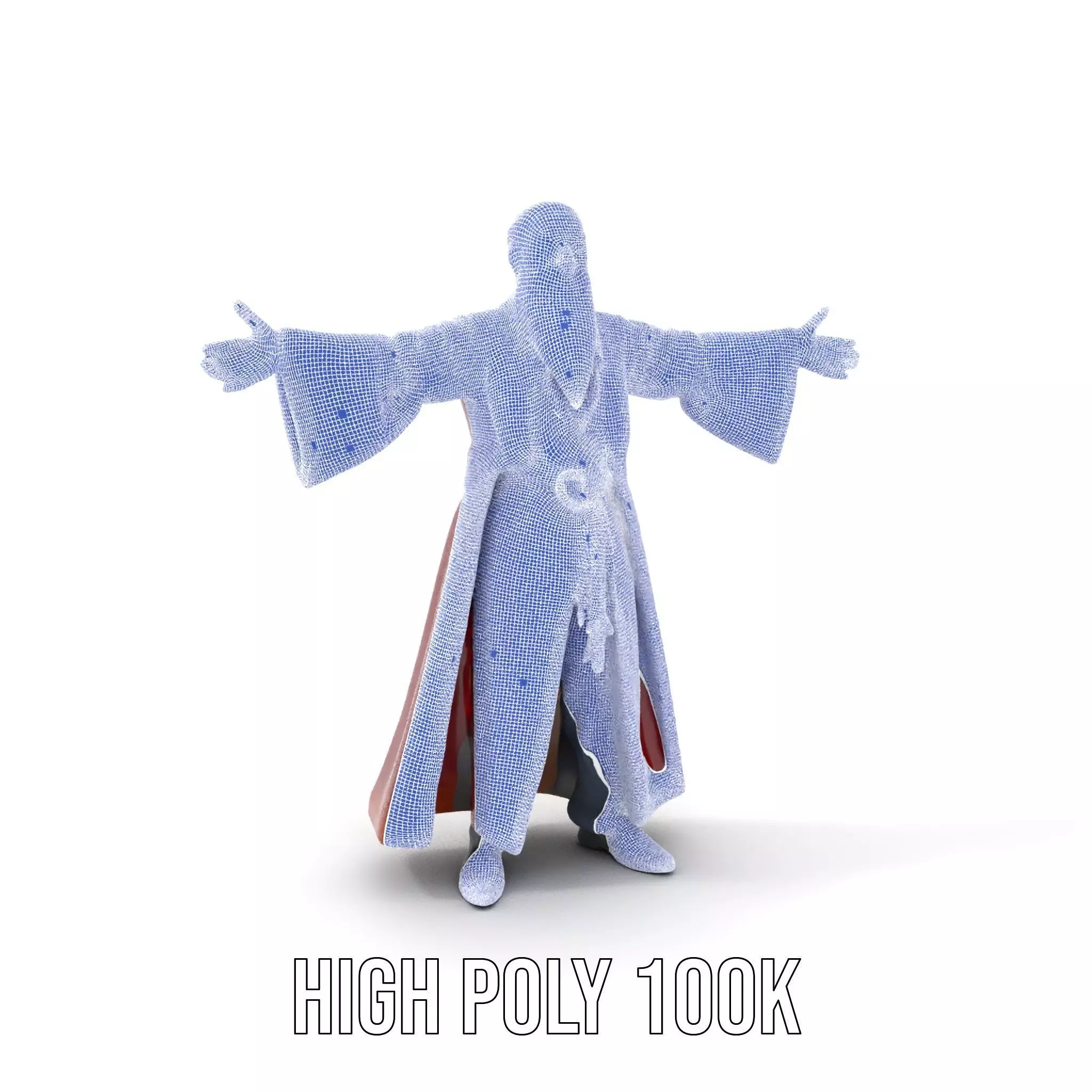 Wizard Character Model Pack with Detailed Robe and Accessories Low-poly 3D model_5