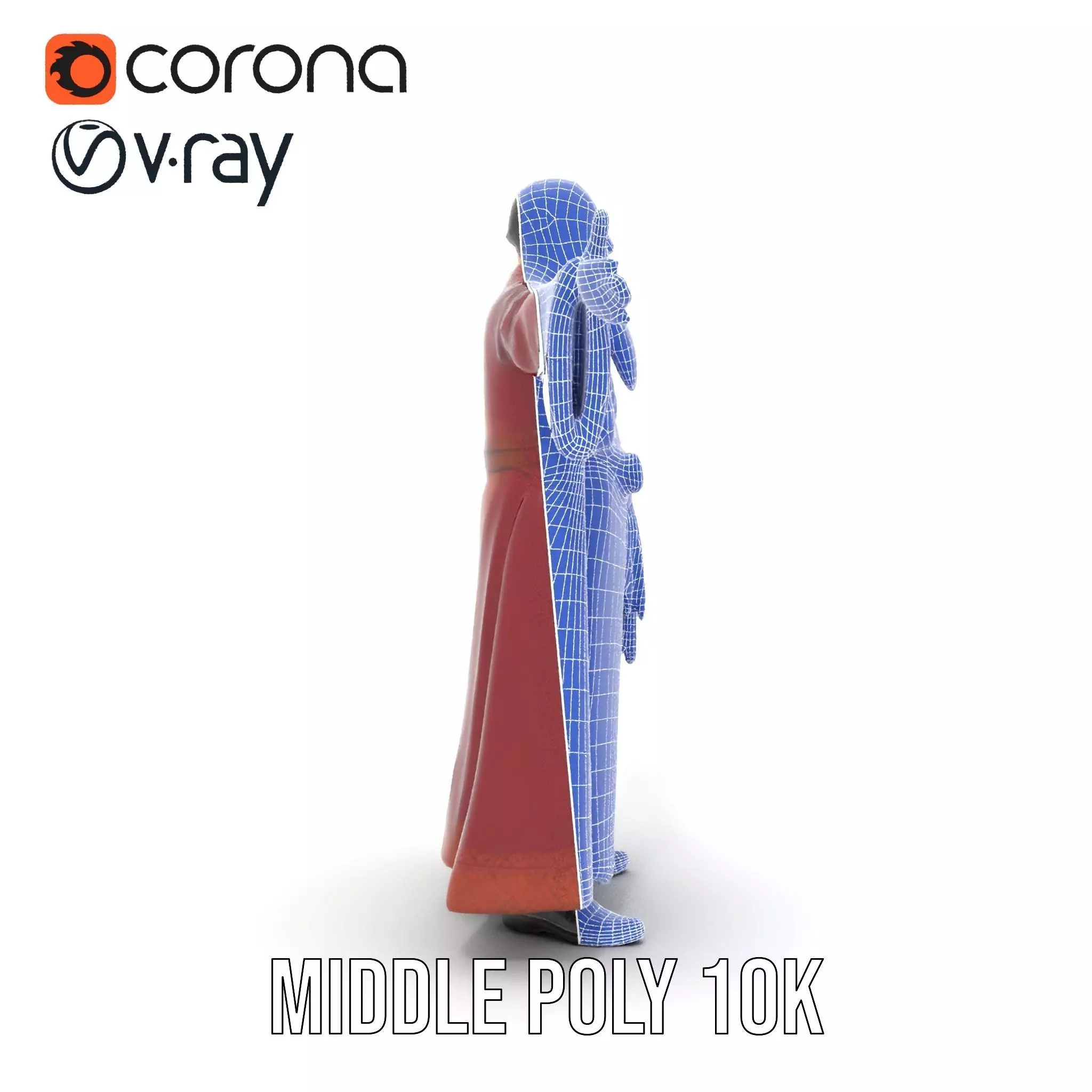Wizard Character Model Pack with Detailed Robe and Accessories Low-poly 3D model_22