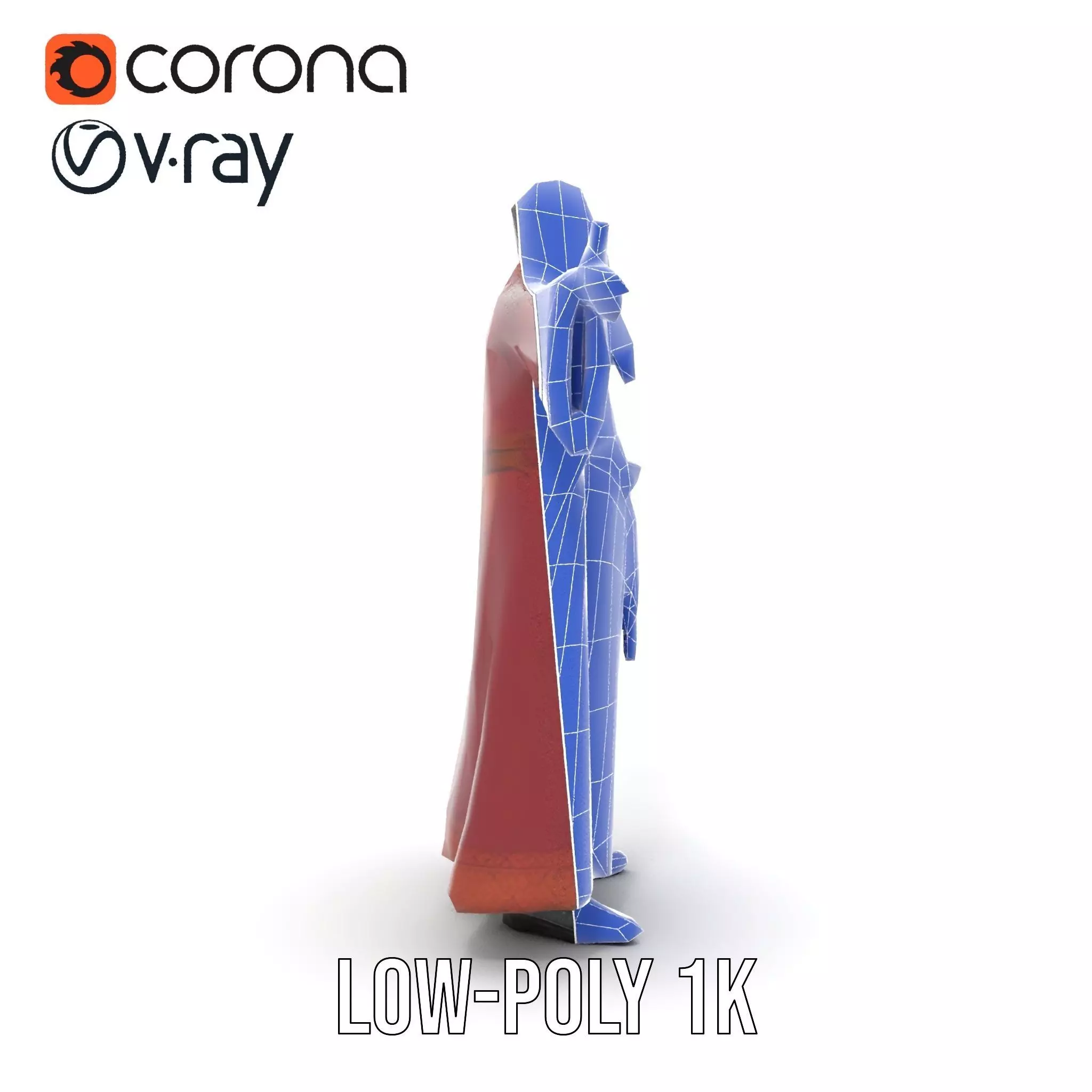 Wizard Character Model Pack with Detailed Robe and Accessories Low-poly 3D model_26