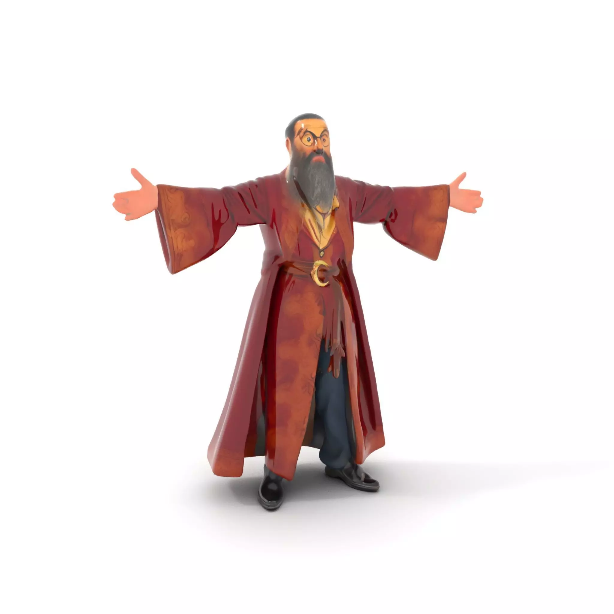 Wizard Character Model Pack with Detailed Robe and Accessories Low-poly 3D model_0