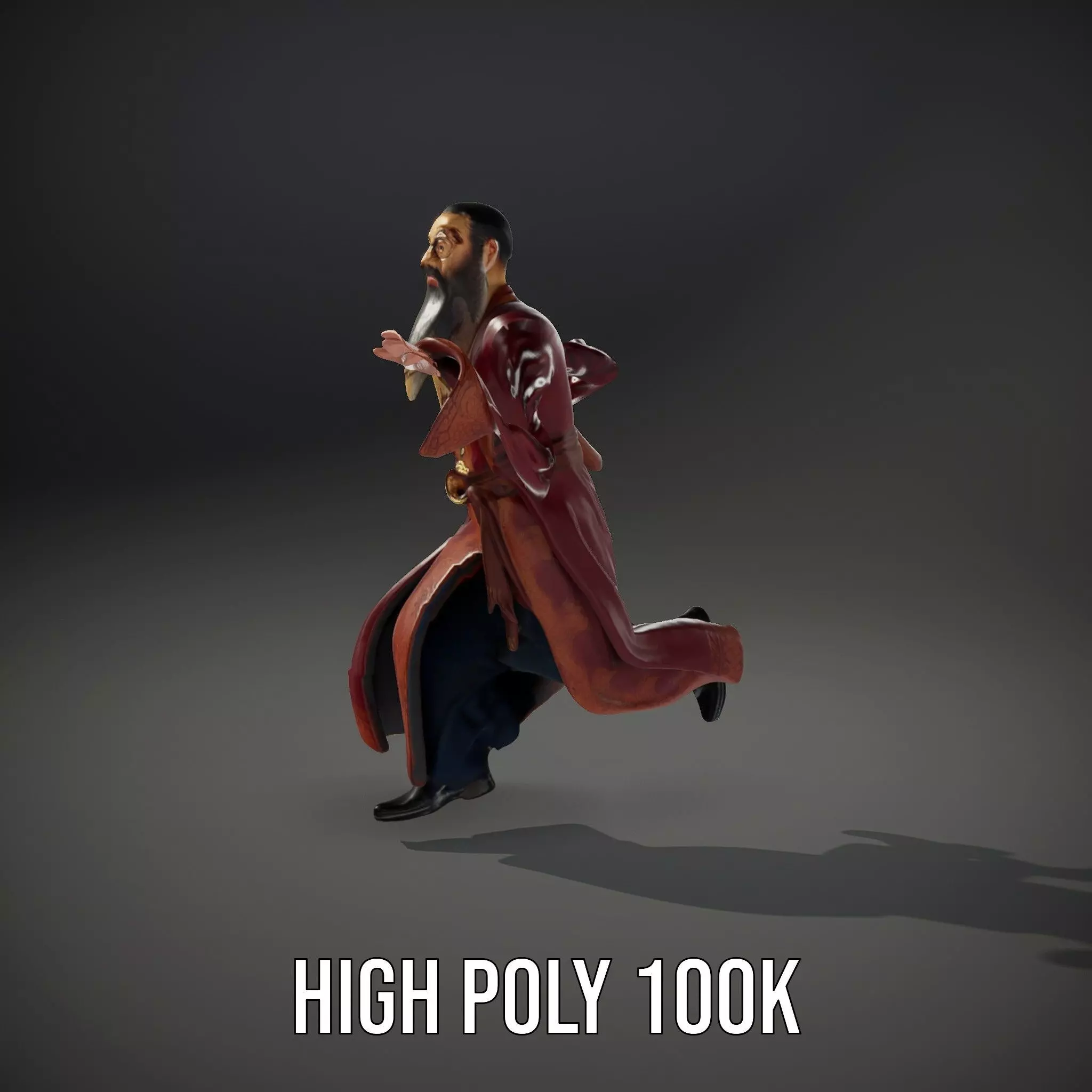 Wizard Character Model Pack with Detailed Robe and Accessories Low-poly 3D model_34