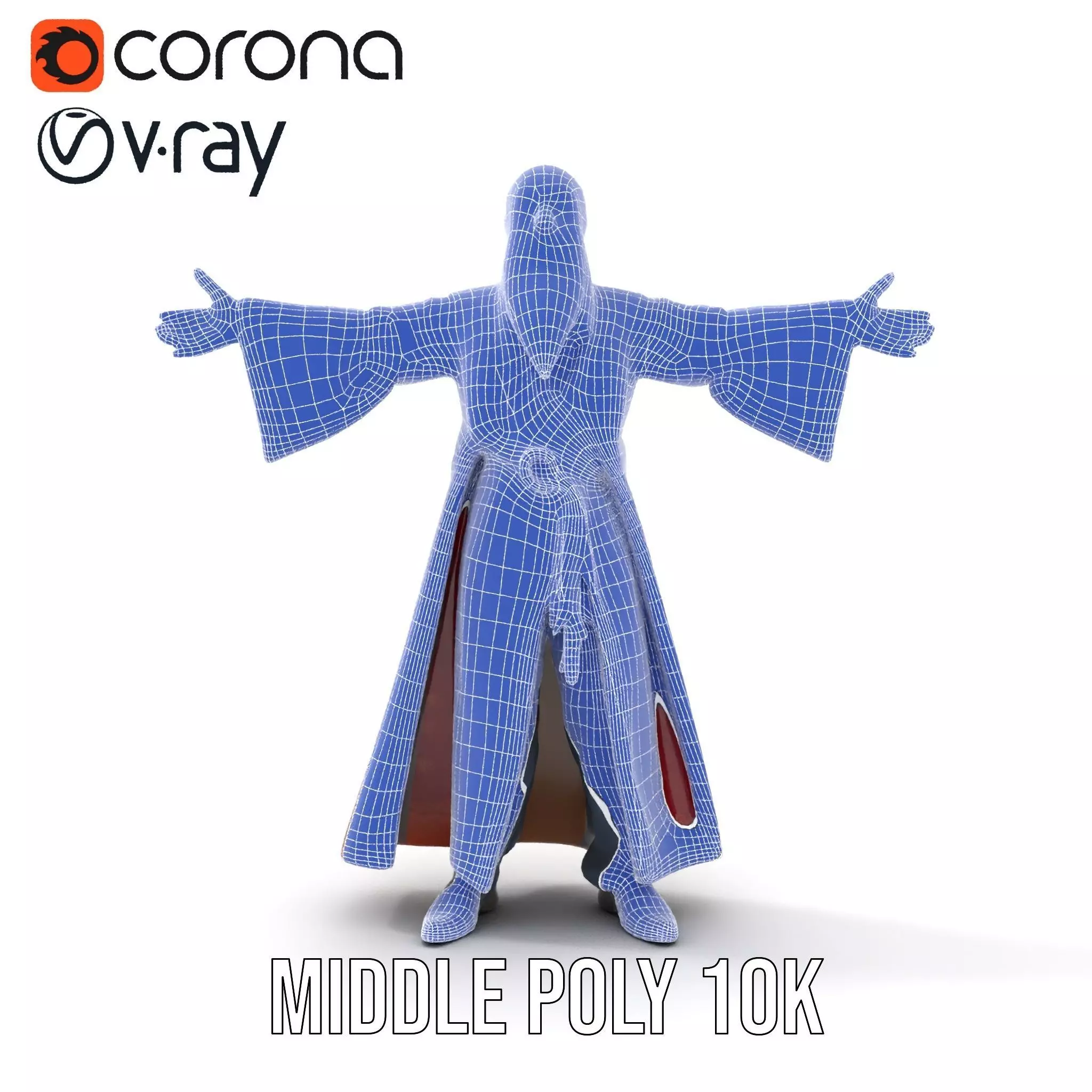 Wizard Character Model Pack with Detailed Robe and Accessories Low-poly 3D model_31