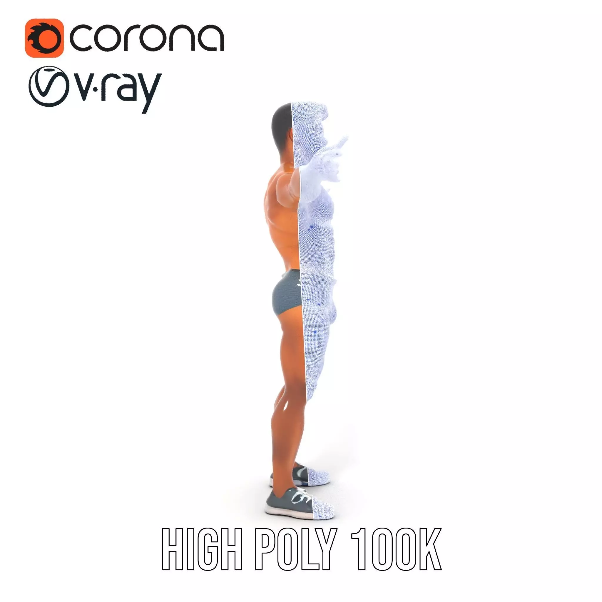 Male Fitness Model Pack with Detailed Anatomy Low-poly 3D model_34