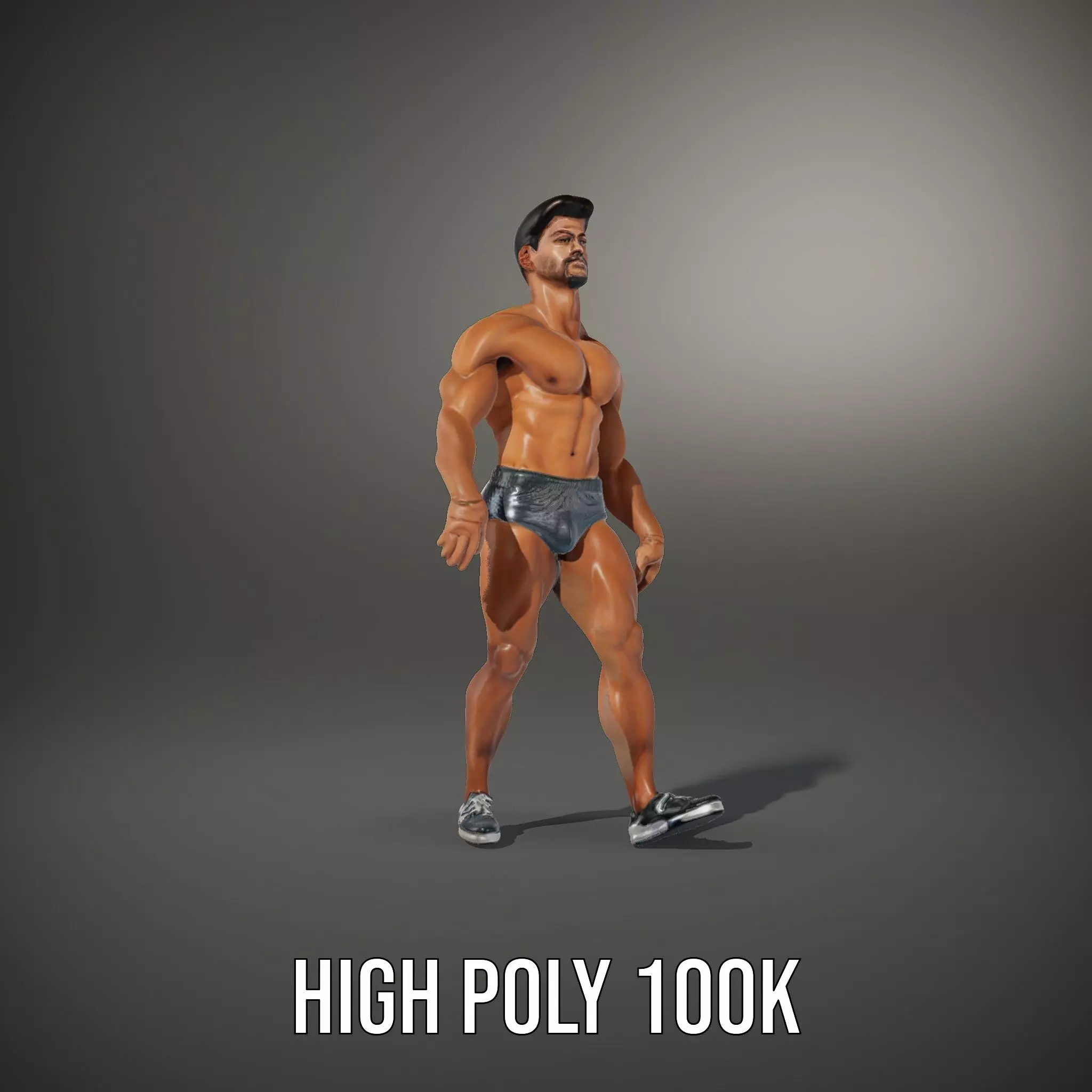 Male Fitness Model Pack with Detailed Anatomy Low-poly 3D model_10