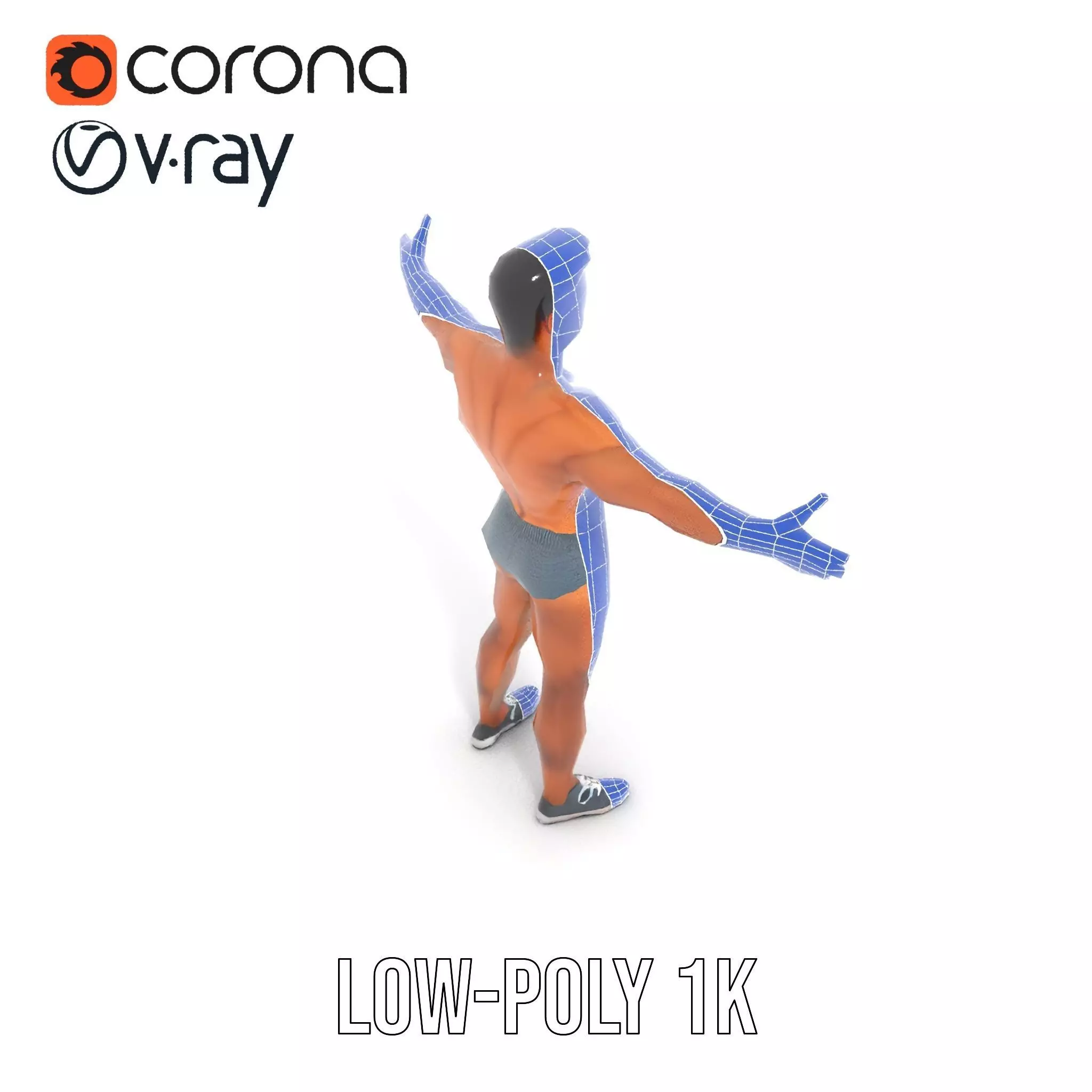 Male Fitness Model Pack with Detailed Anatomy Low-poly 3D model_17