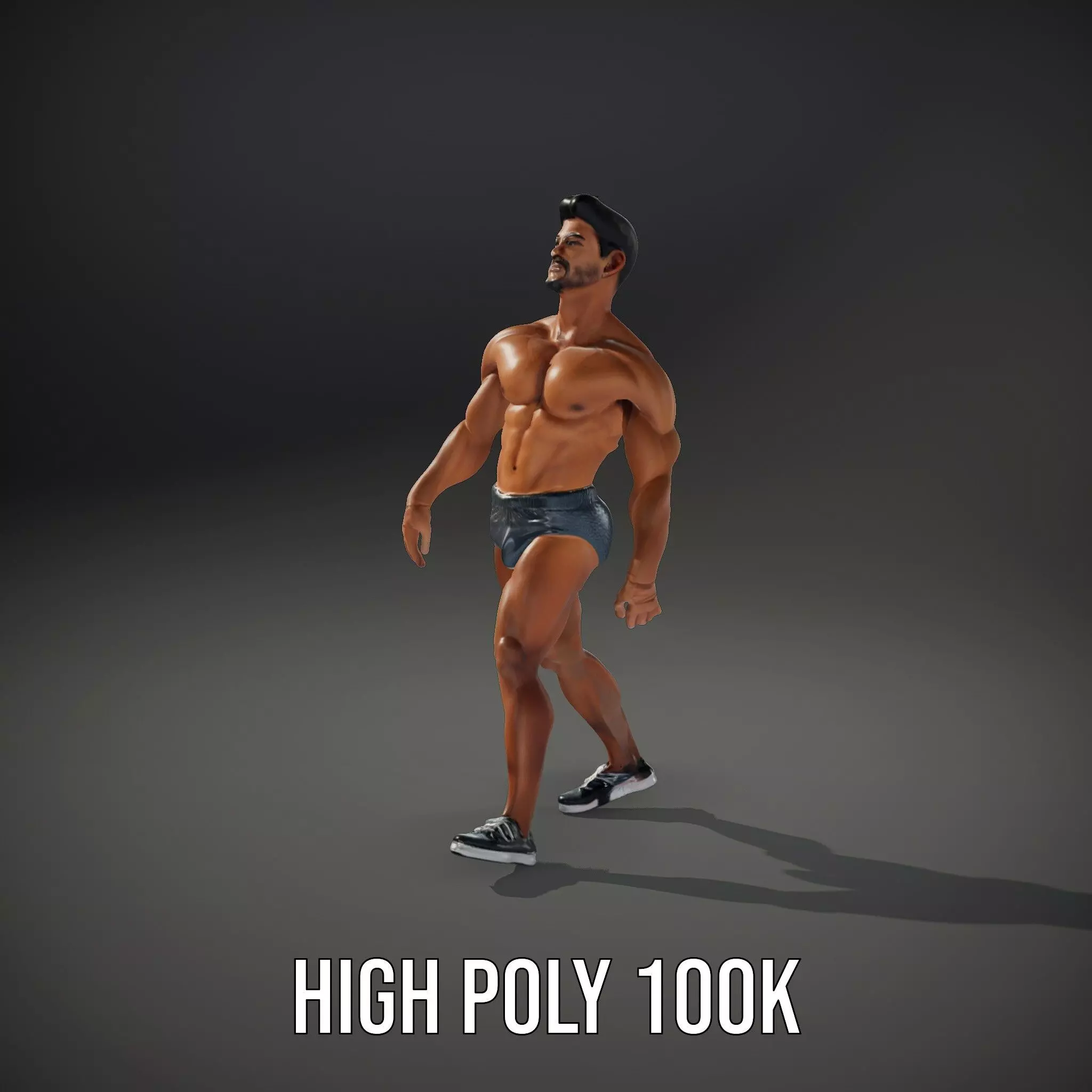 Male Fitness Model Pack with Detailed Anatomy Low-poly 3D model_15