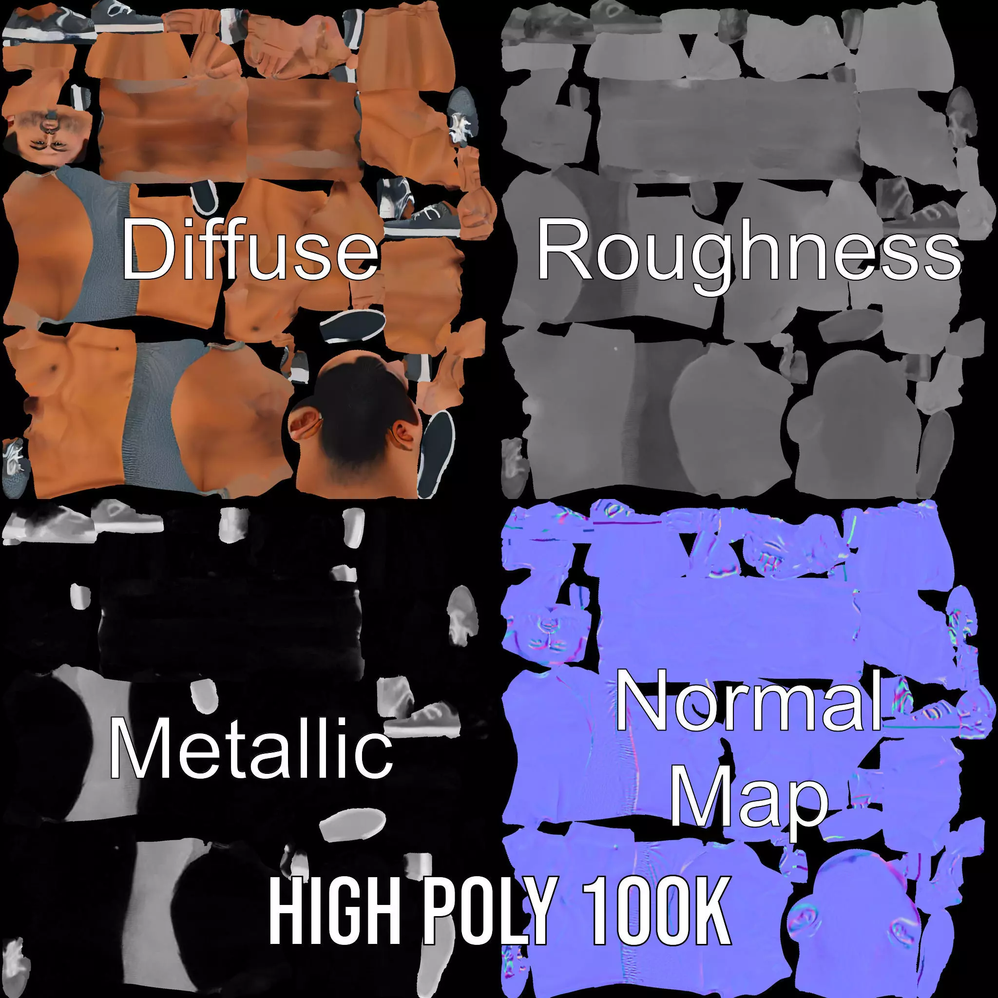 Male Fitness Model Pack with Detailed Anatomy Low-poly 3D model_4