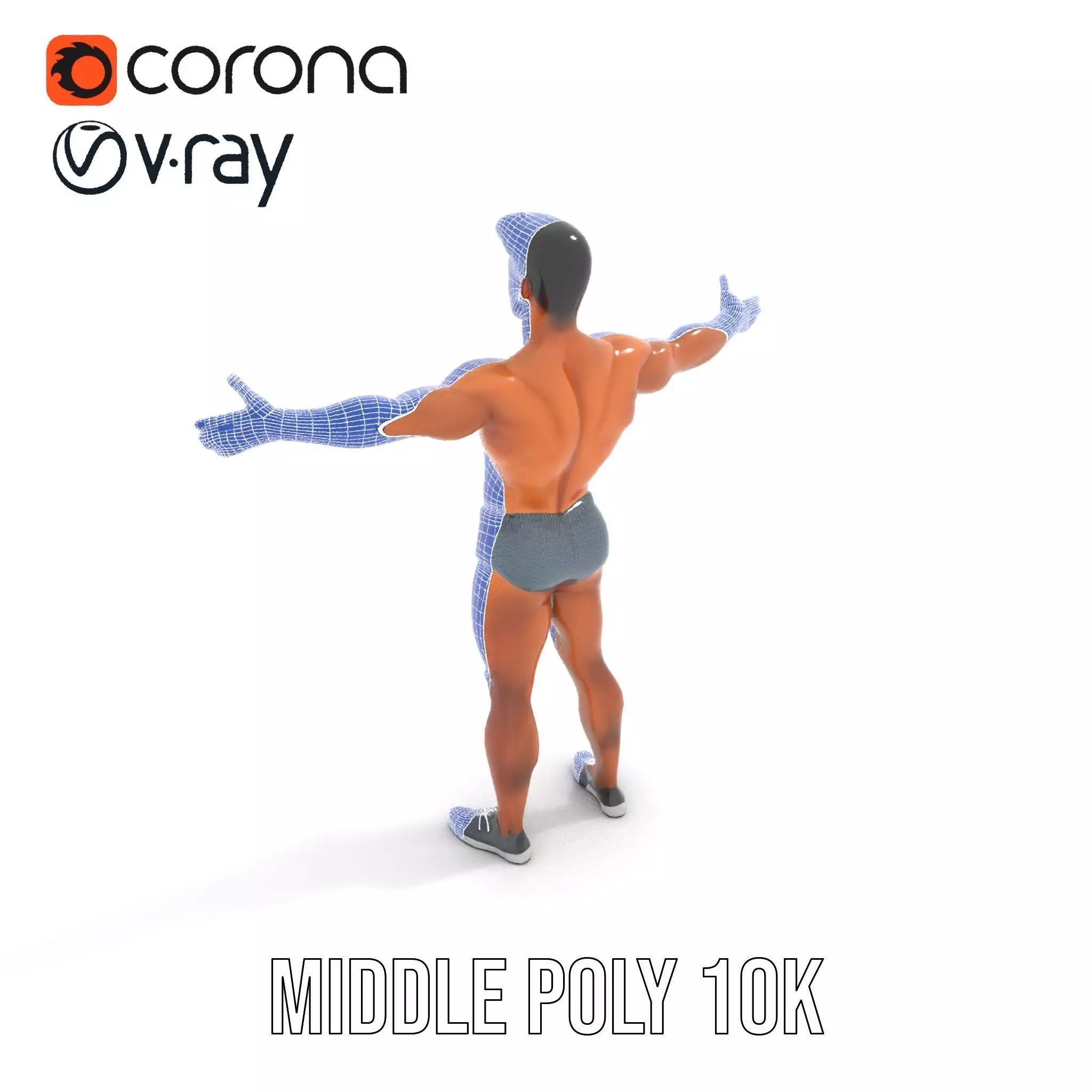 Male Fitness Model Pack with Detailed Anatomy Low-poly 3D model_13