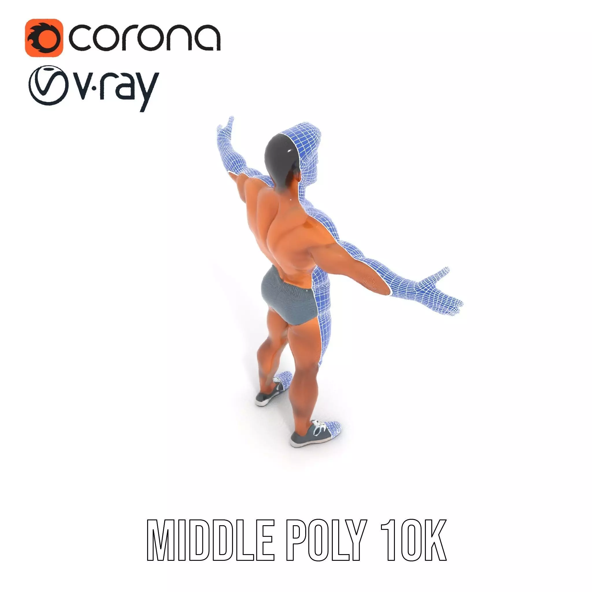 Male Fitness Model Pack with Detailed Anatomy Low-poly 3D model_28