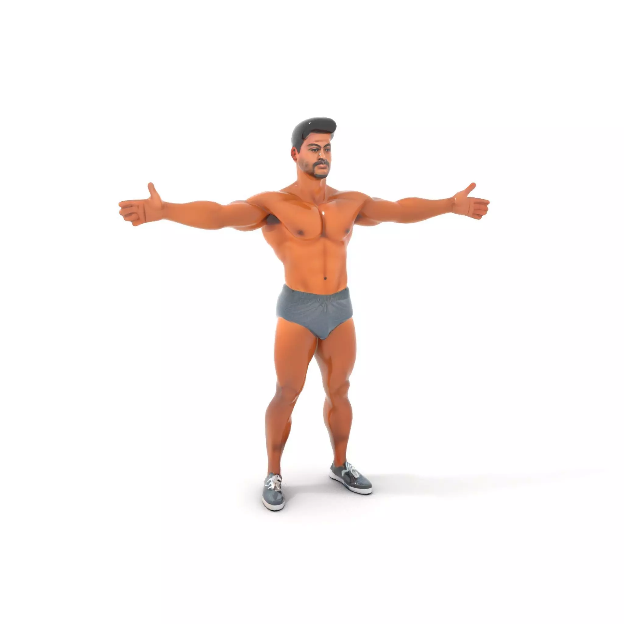 Male Fitness Model Pack with Detailed Anatomy Low-poly 3D model_7