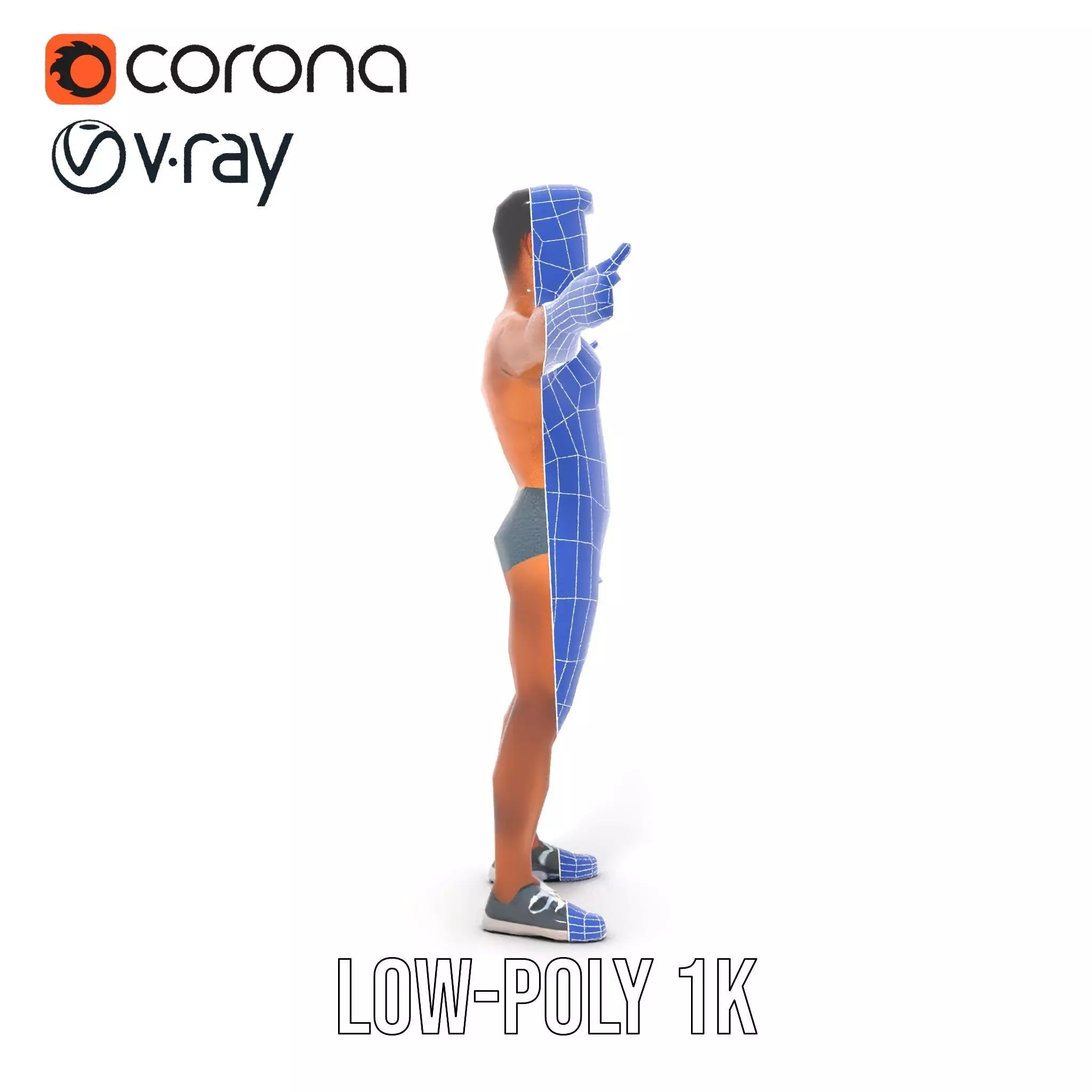 Male Fitness Model Pack with Detailed Anatomy Low-poly 3D model_29