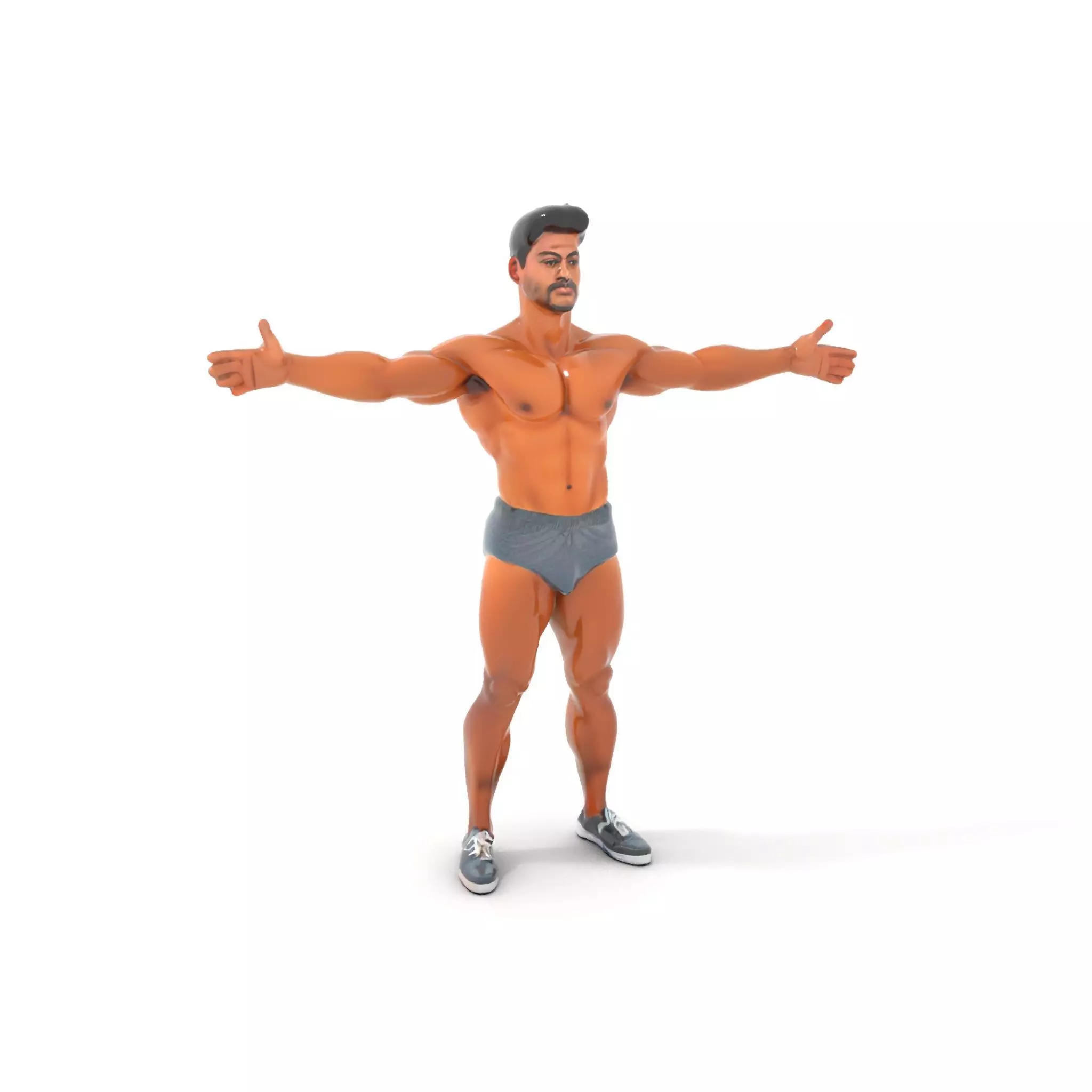Male Fitness Model Pack with Detailed Anatomy Low-poly 3D model_0
