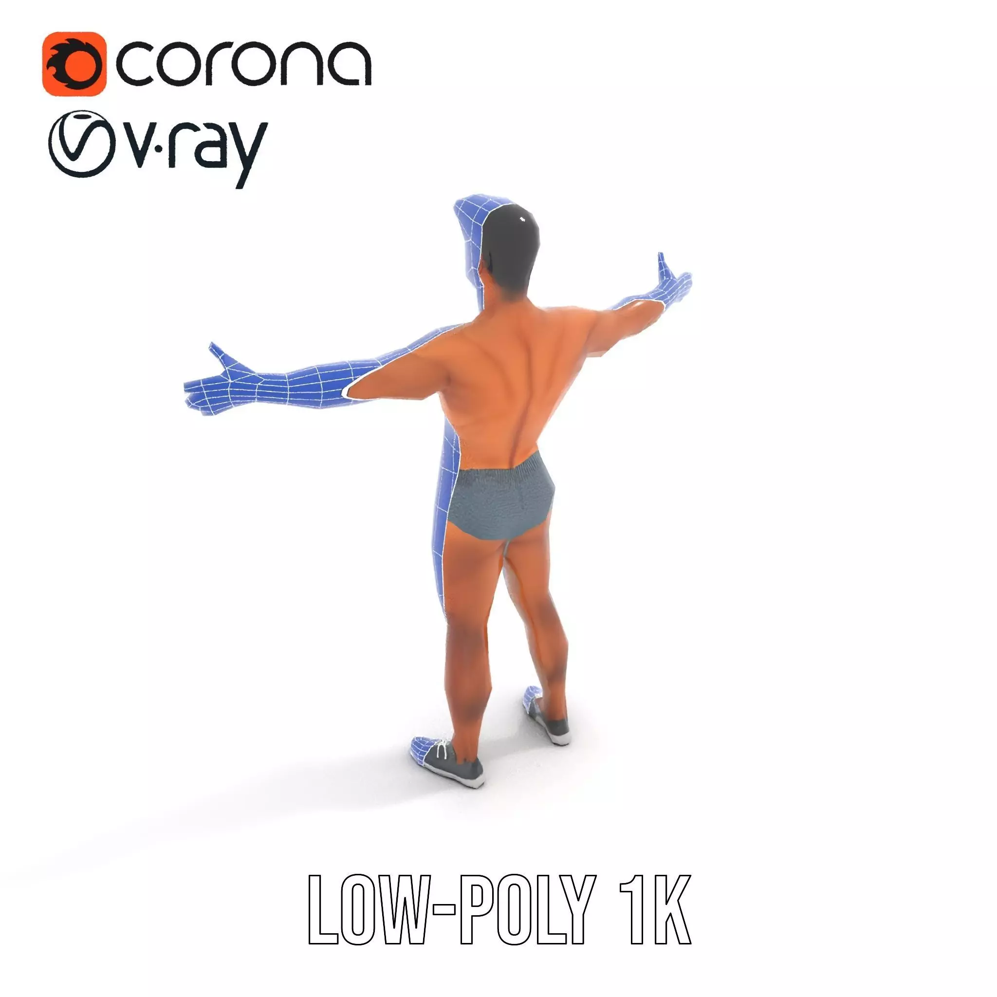 Male Fitness Model Pack with Detailed Anatomy Low-poly 3D model_26