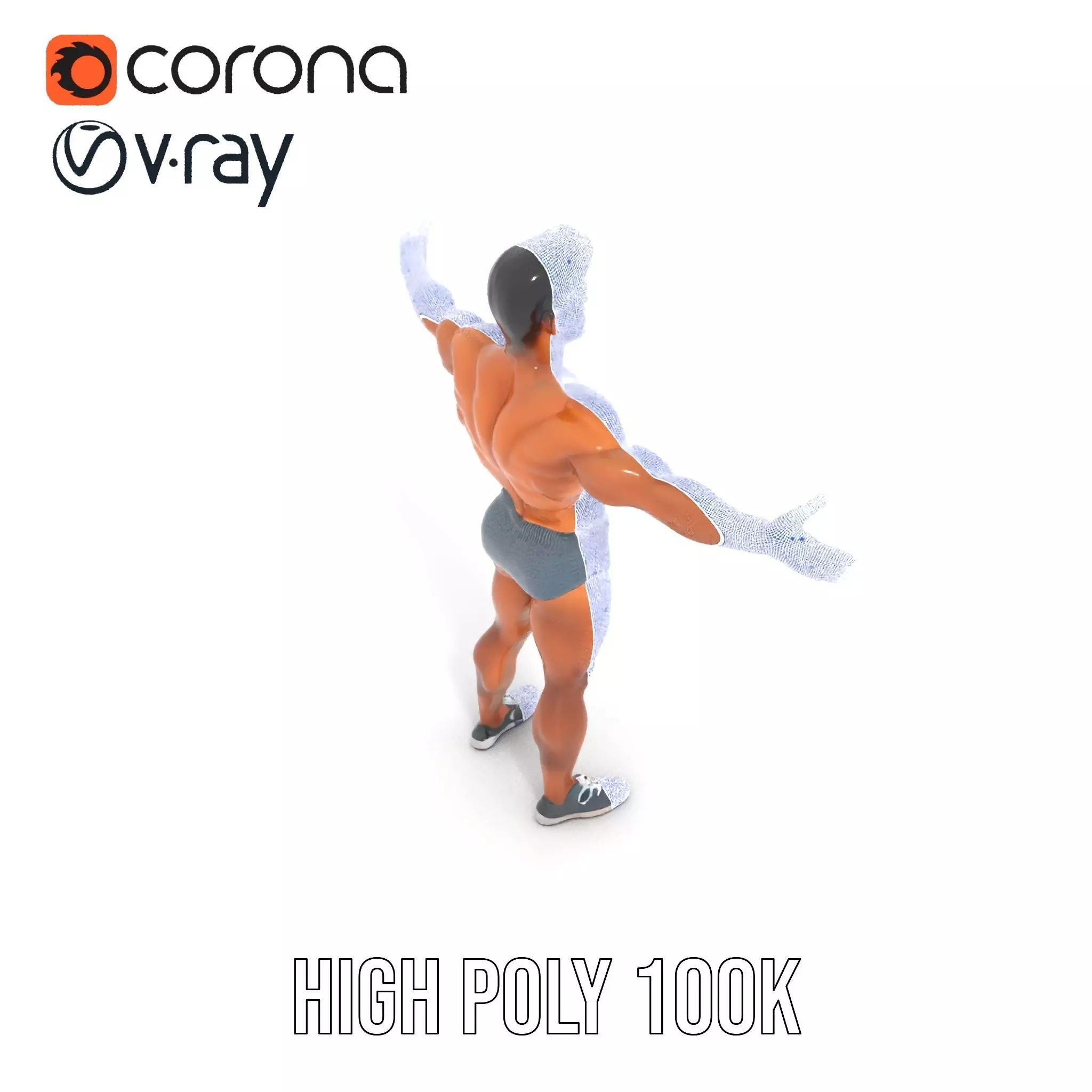 Male Fitness Model Pack with Detailed Anatomy Low-poly 3D model_32