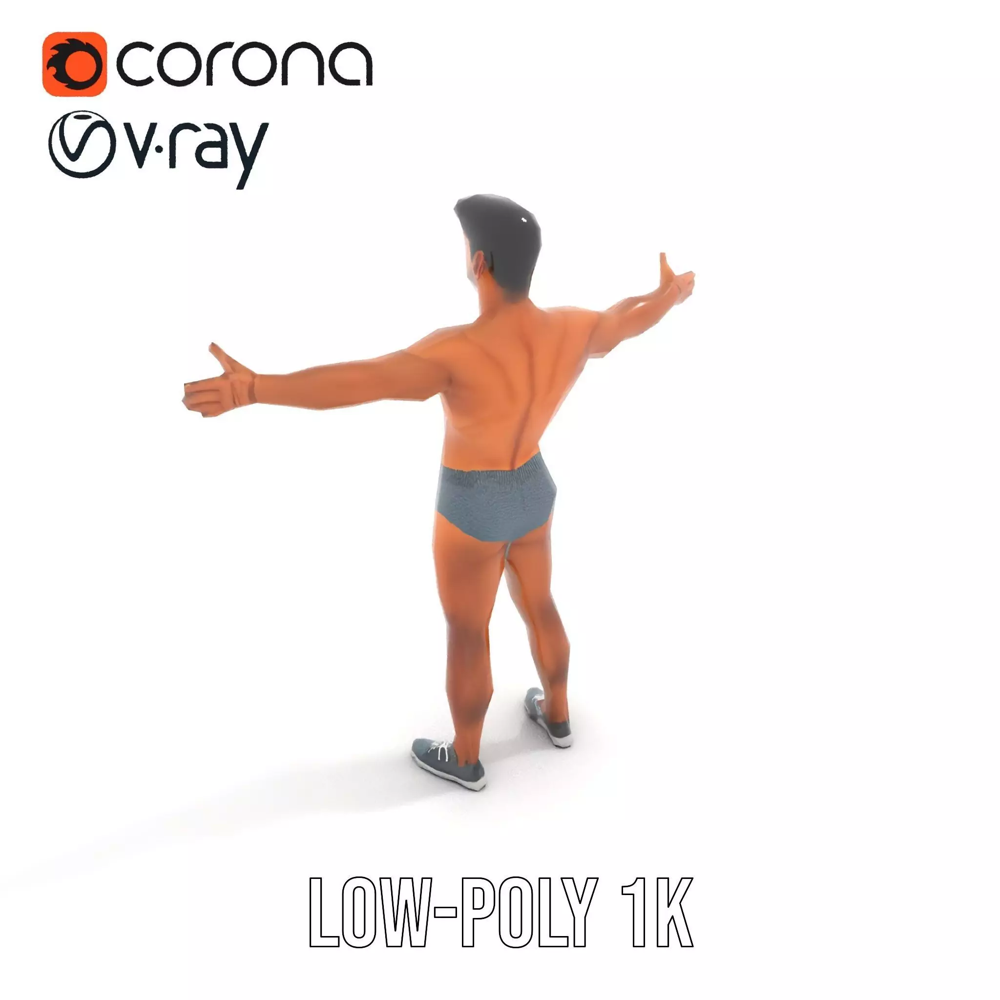Male Fitness Model Pack with Detailed Anatomy Low-poly 3D model_8