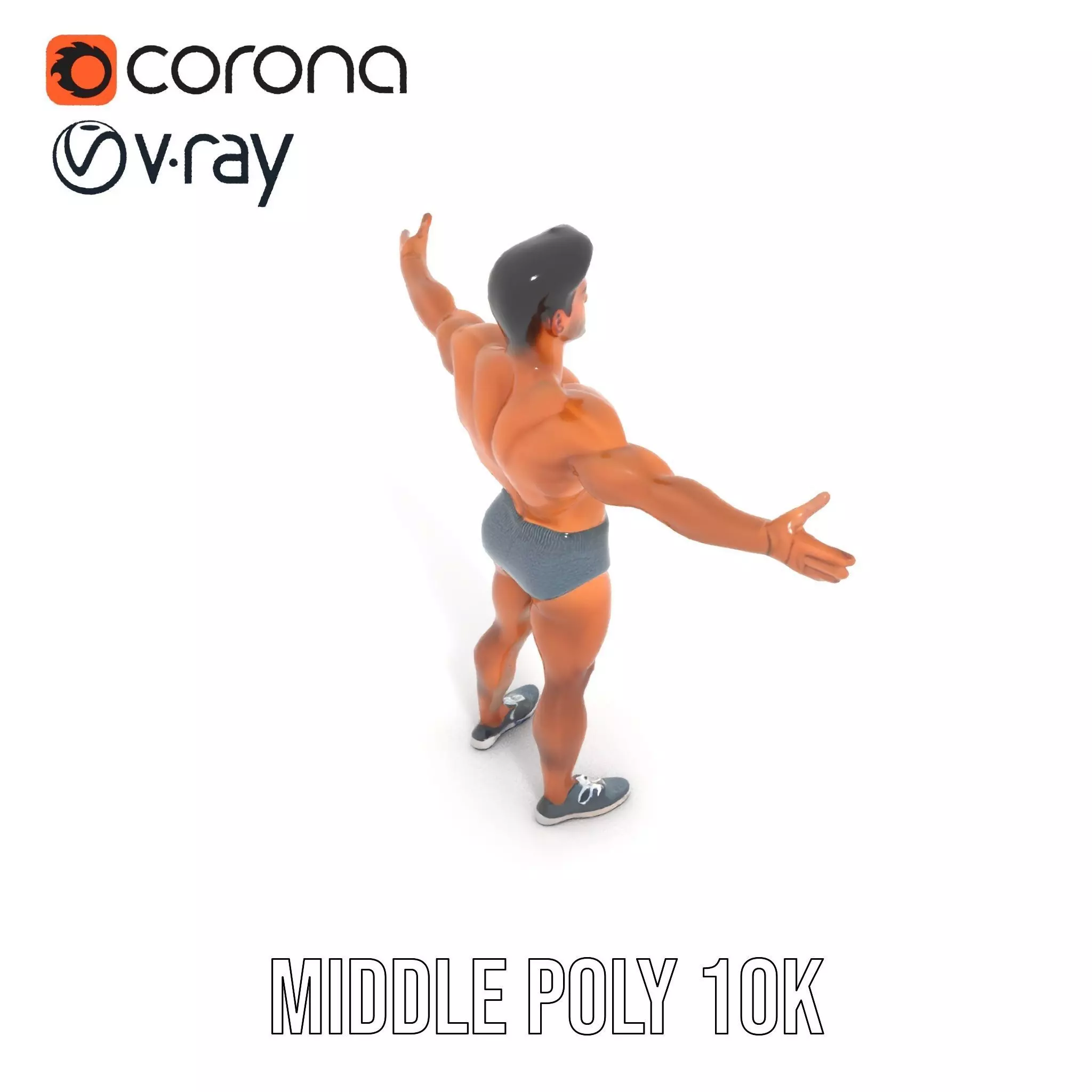 Male Fitness Model Pack with Detailed Anatomy Low-poly 3D model_11