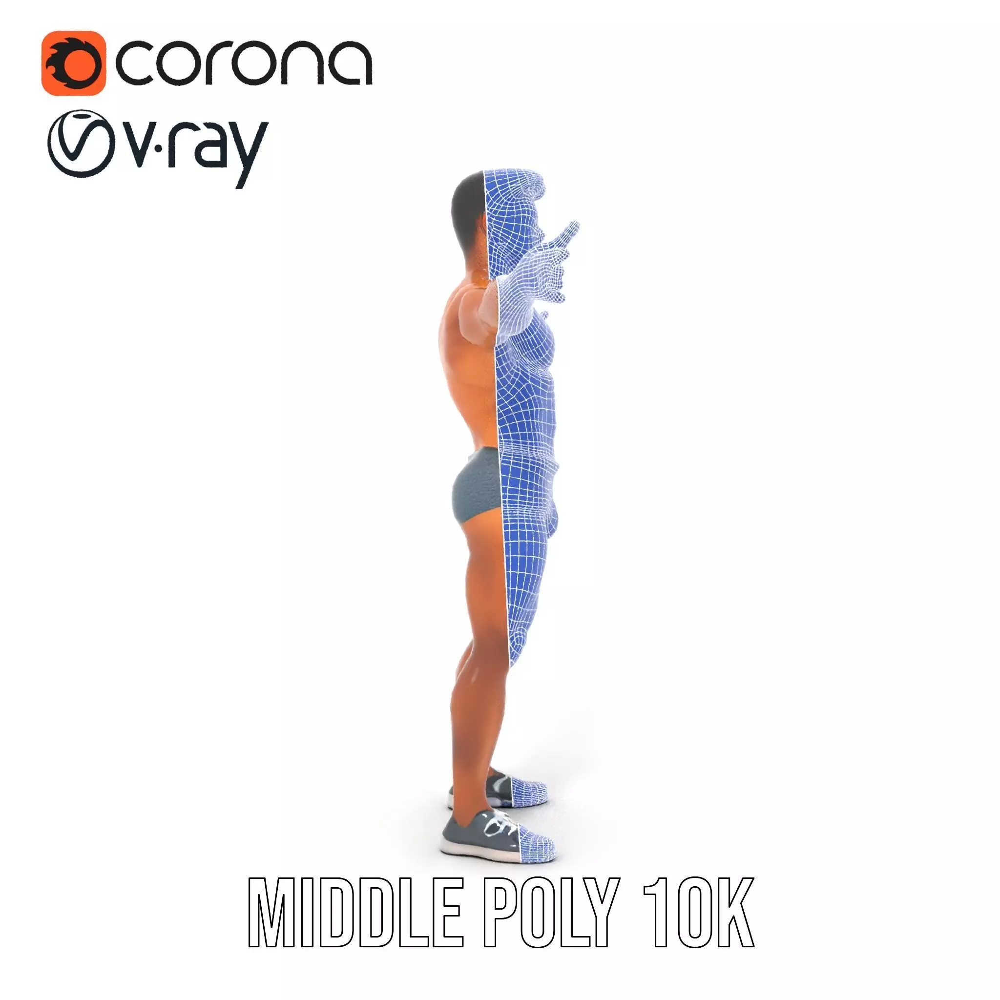 Male Fitness Model Pack with Detailed Anatomy Low-poly 3D model_30