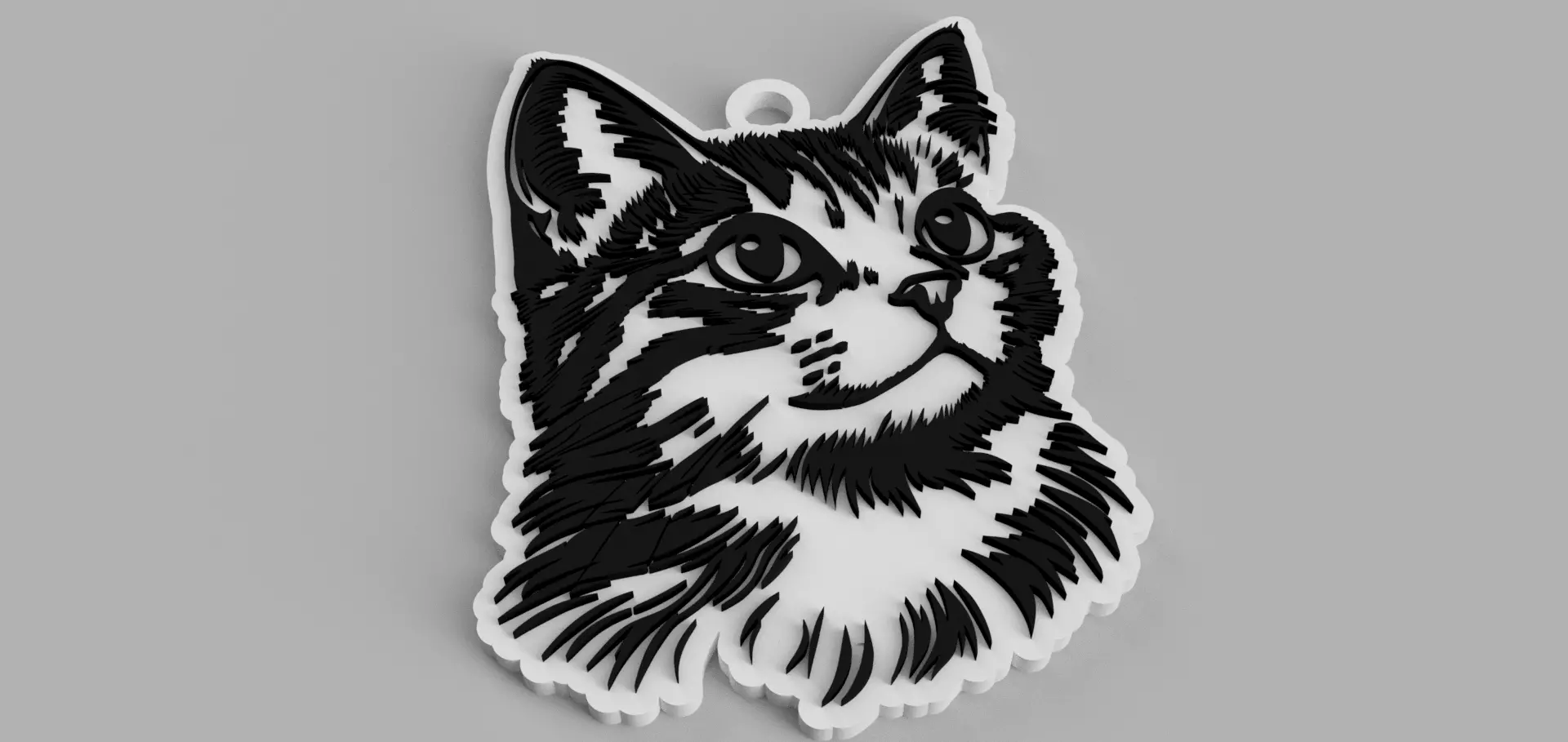 Cat Head Keychain - Pendant - Earring Free 3D print model_1