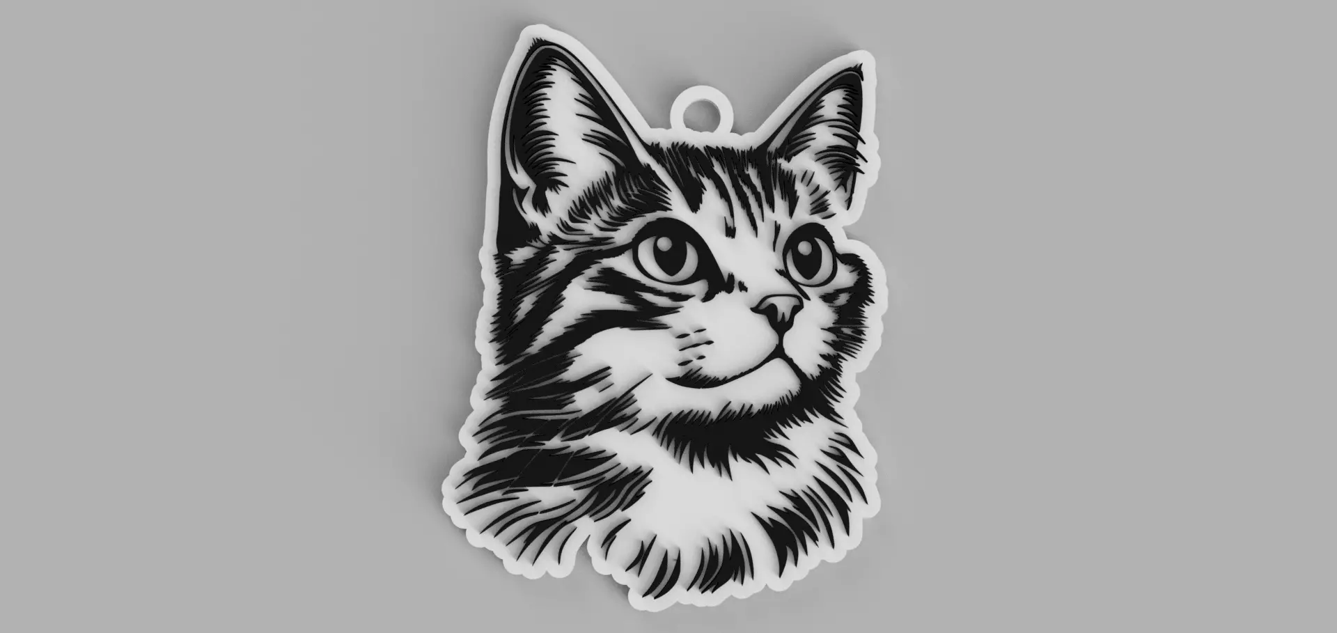 Cat Head Keychain - Pendant - Earring Free 3D print model_0