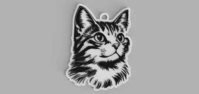 Cat Head Keychain - Pendant - Earring