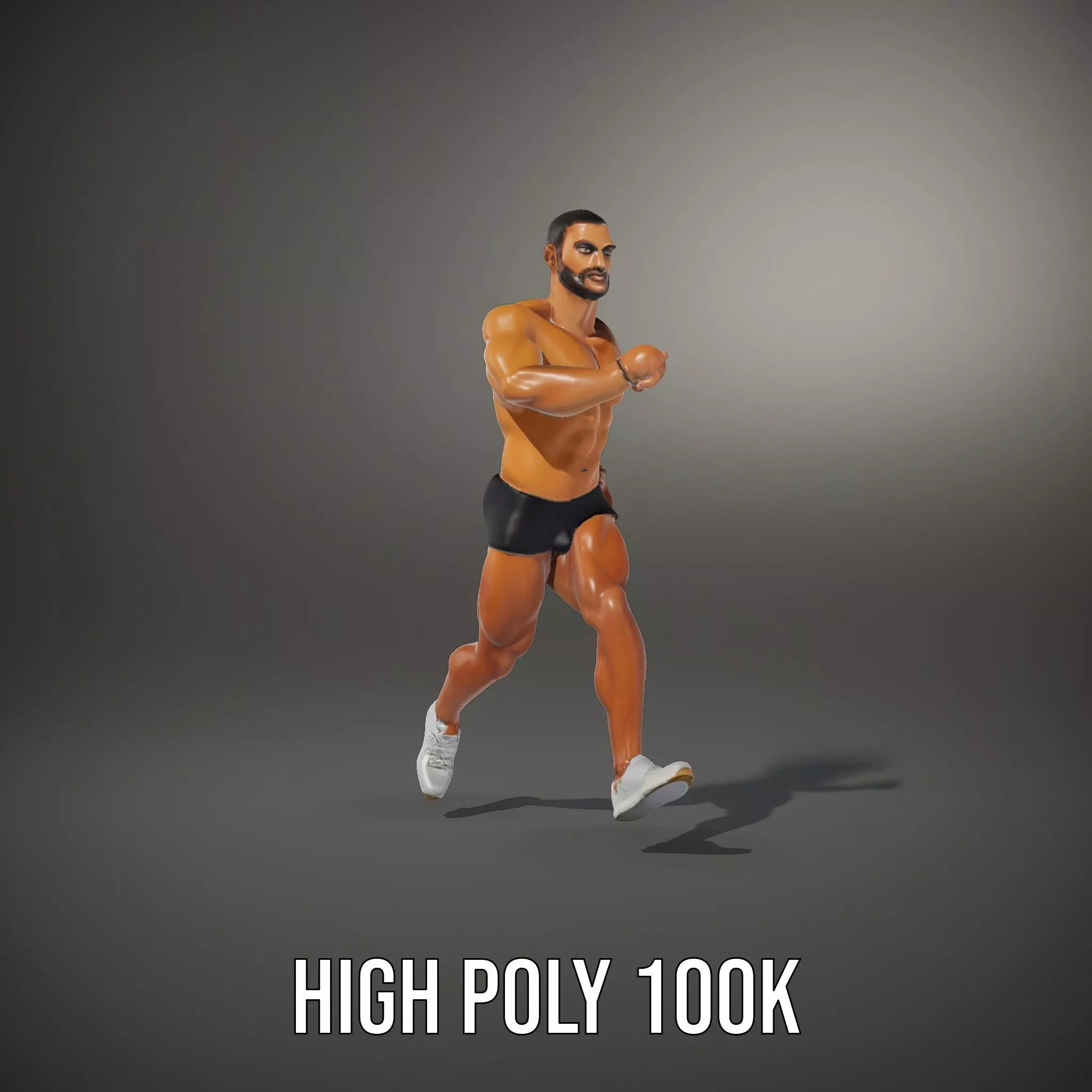 Muscular Male Figure Model Pack with Athletic Pose Low-poly 3D model_22