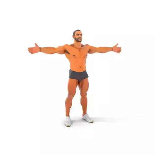 Muscular Male Figure Model Pack with Athletic Pose