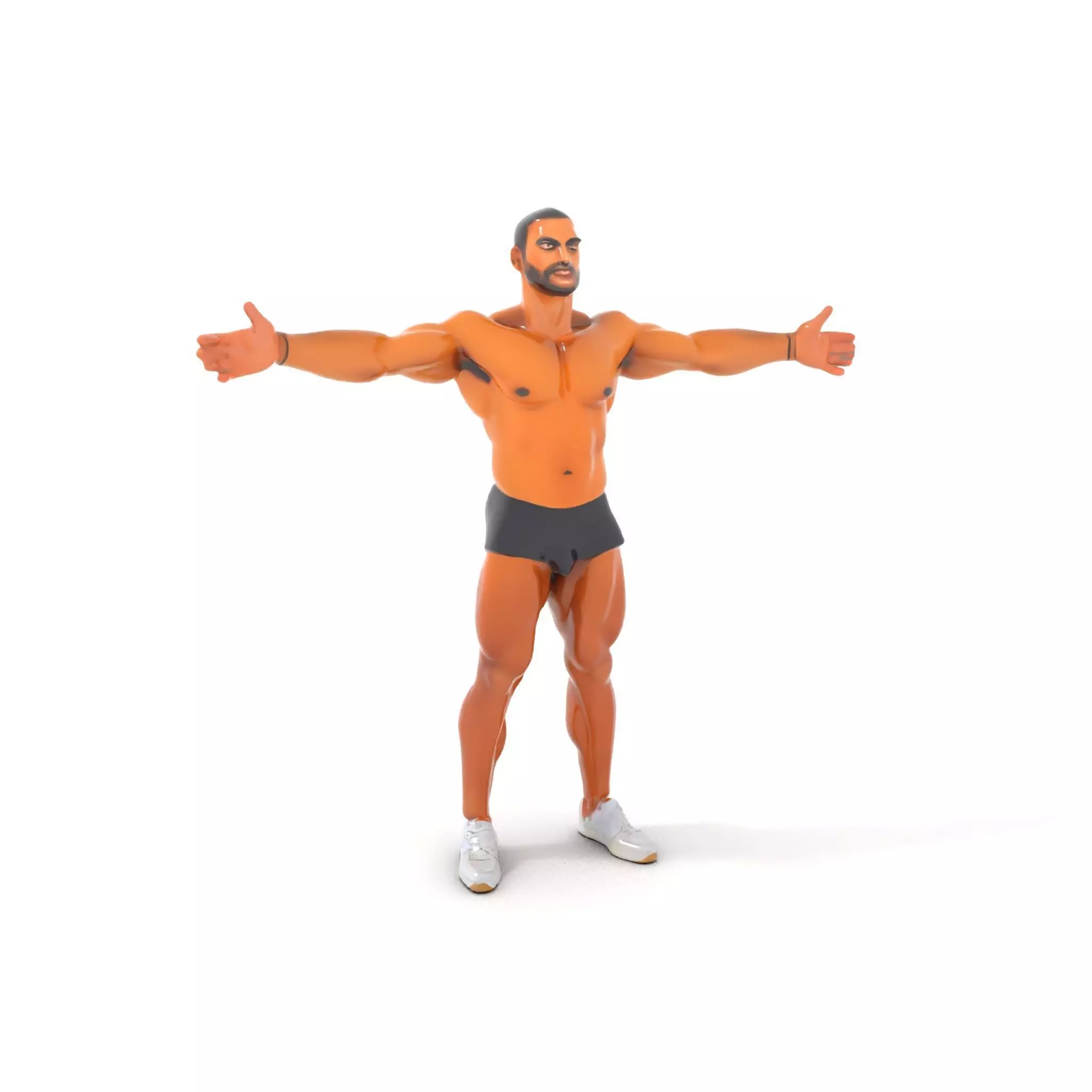 Muscular Male Figure Model Pack with Athletic Pose Low-poly 3D model_0